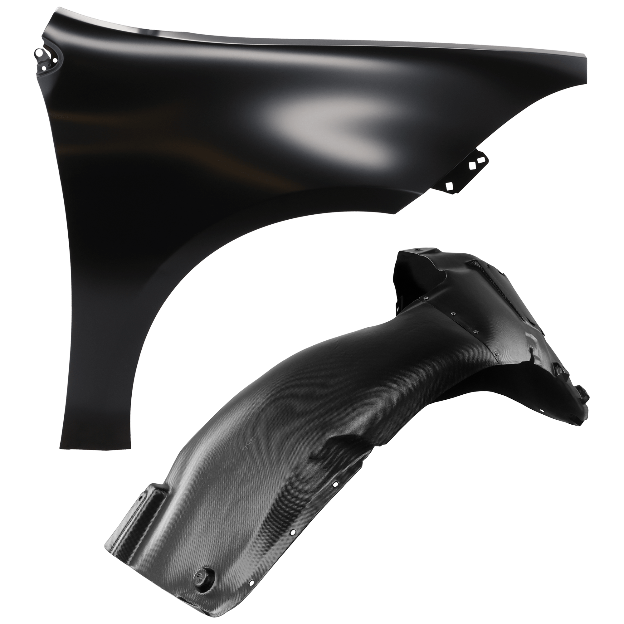 AM DART 13-16 FRONT FENDER RH Primed 2 pc kit with 1 Fender and 1 Fender Liner SKU KIT 050926 AE1558 Partslink CH1241280 CH1249200 OEM 68082972AC 68082834AE