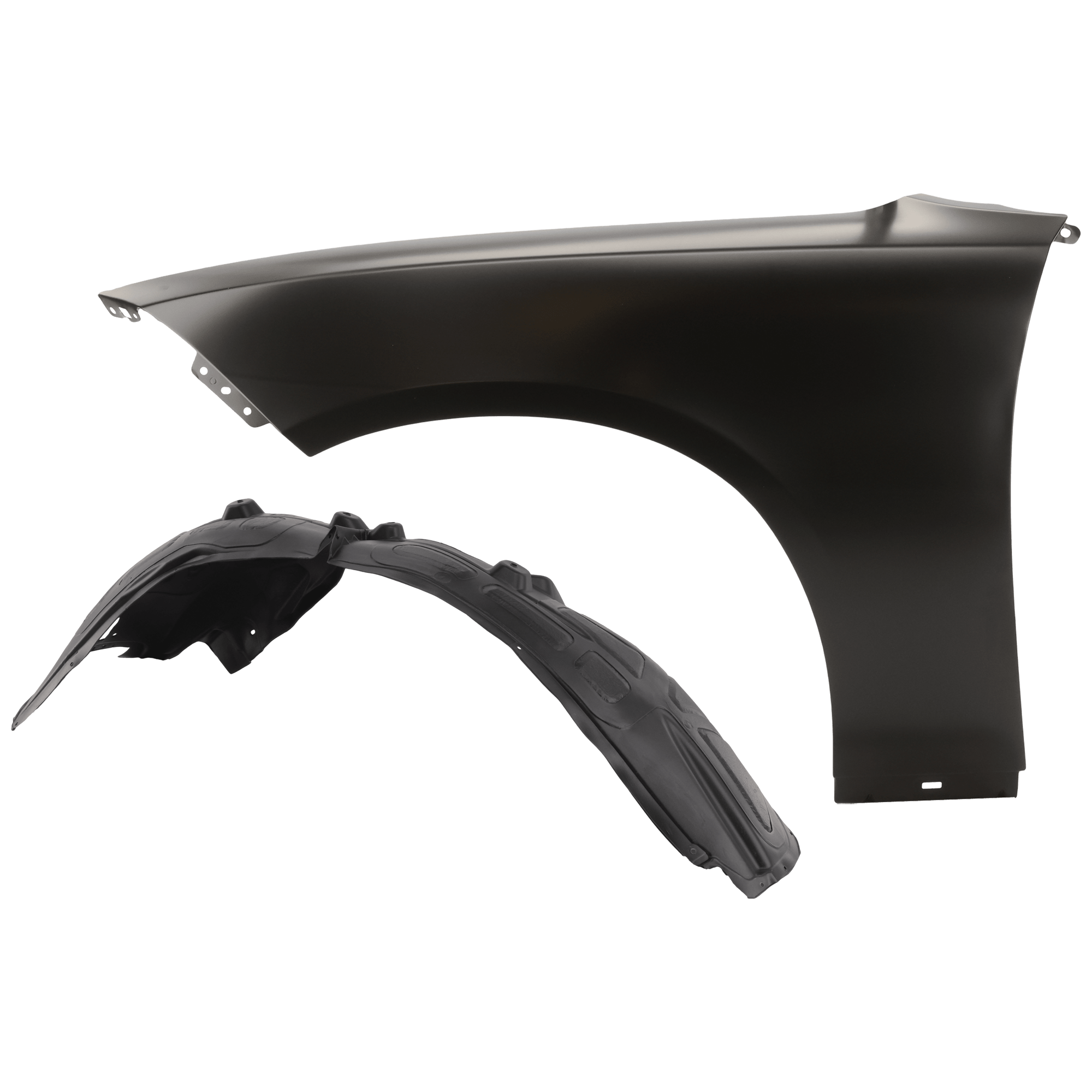 AM CHARGER 15-23 FRONT FENDER LH Steel Limited SE SEL Models w o Wide Body Option 2 pc kit with 1 Fender and 1 Fender Liner SKU KIT 050926 AE1562 OEM 68213061AC 68205937AH PFM