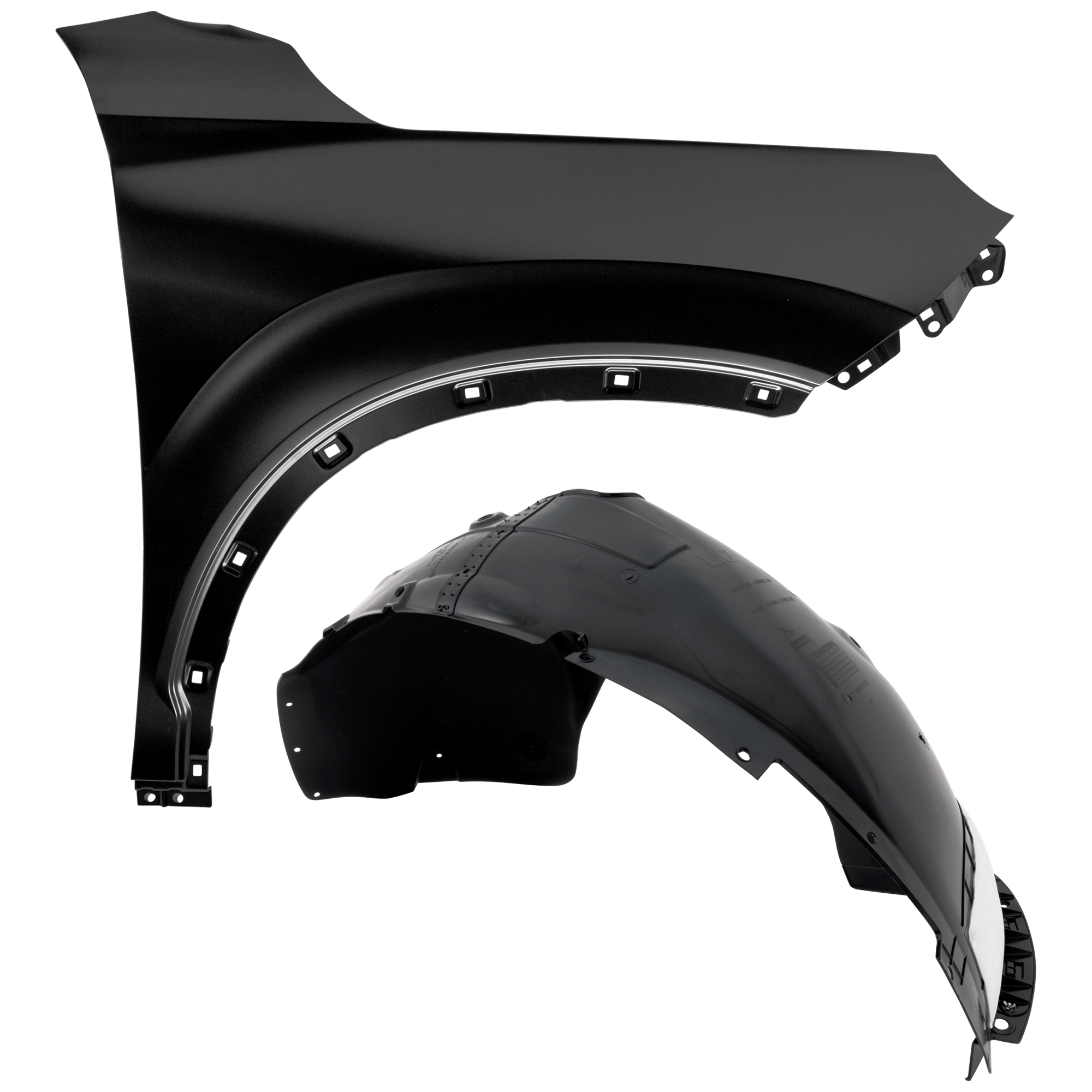 AM PALISADE 20-22 FRONT FENDER RH Steel 2 pc kit with 1 Fender and 1 Fender Liner SKU KIT 050926 AE1584 Partslink HY1241178 HY1249180 OEM 66321S8000-86812S8000