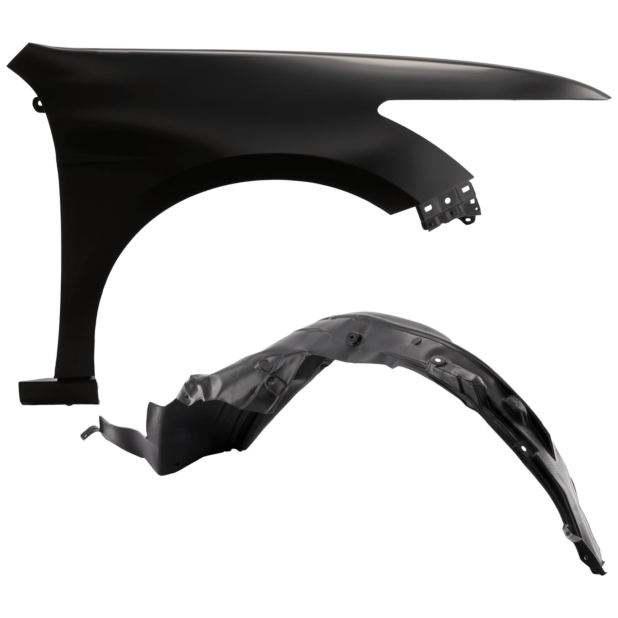 AM ACCORD 08-12 FRONT FENDER RH Primed Sedan 2 pc kit with 1 Fender and 1 Fender Liner SKU KIT 050926 AE1599 Partslink HO1241173 HO1249138 OEM 60210TA0A91ZZ 74100TA5A00