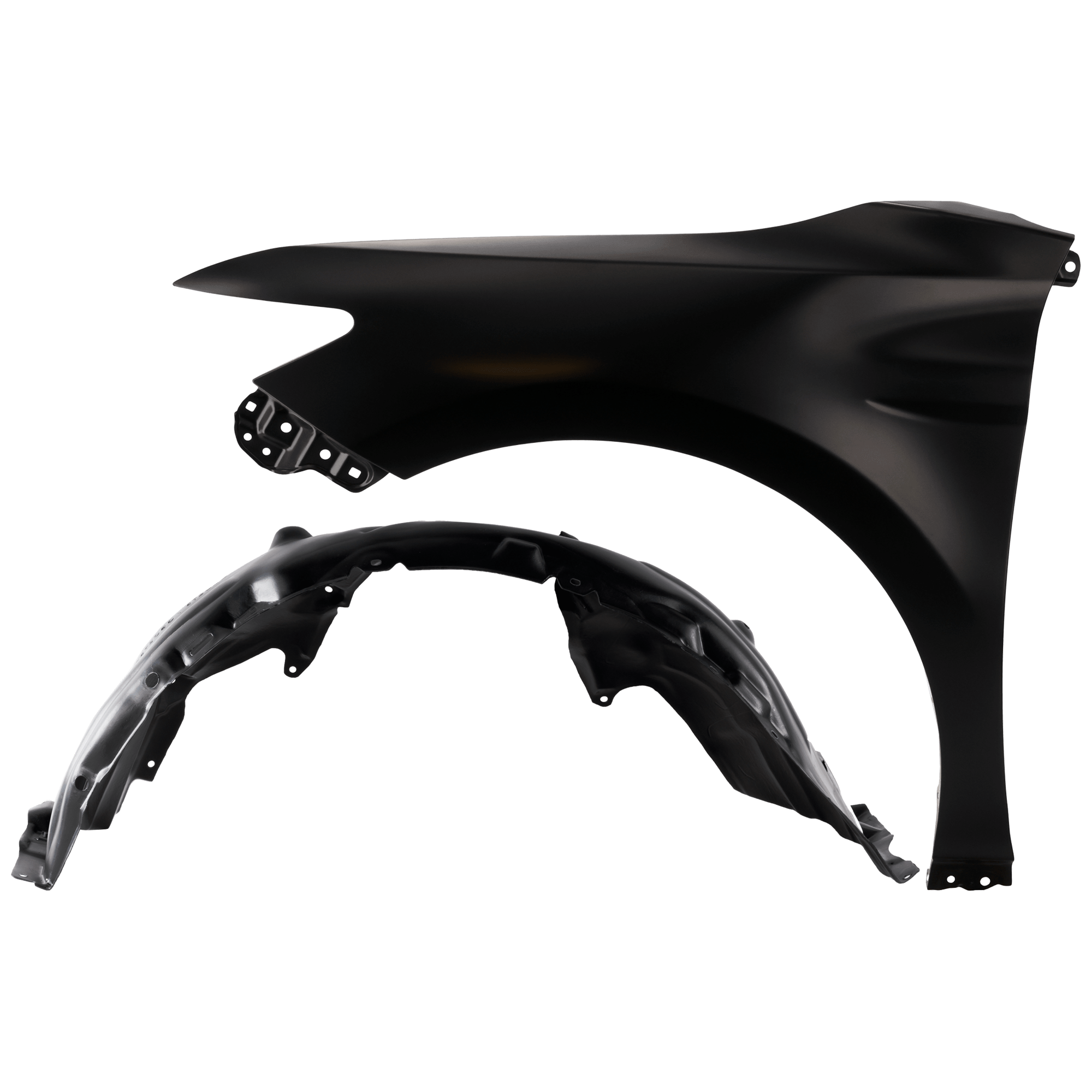 AM CAMRY 18-24 FRONT FENDER LH Primed Steel 2 pc kit with 1 Fender and 1 Fender Liner SKU KIT 050926 AE1600 Partslink TO1240266 TO1248228 OEM 5380206180-5380606271