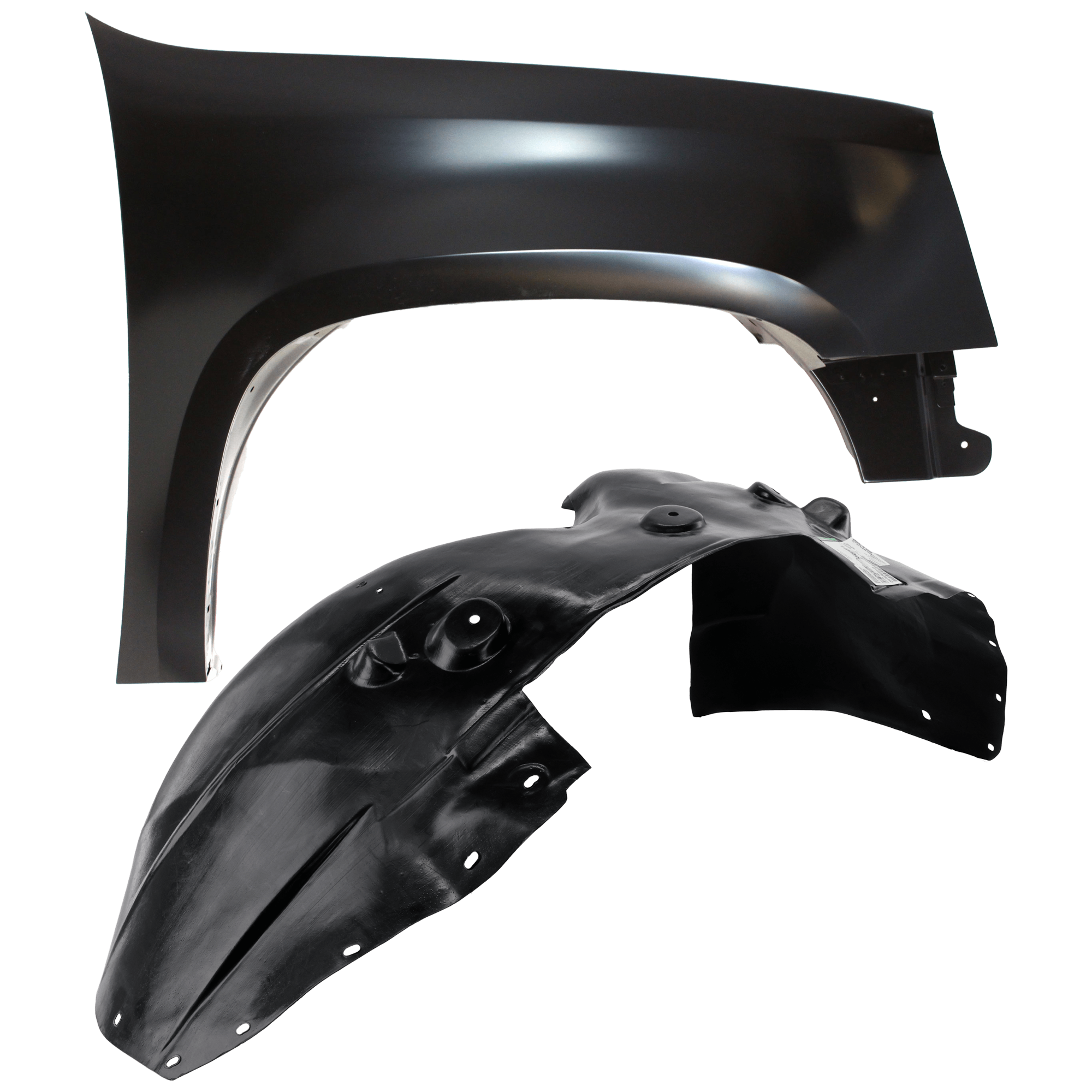 AM YUKON 07-14 YUKON XL 1500-07-14 FRONT FENDER RH Primed 2 pc kit with 1 Fender and 1 Fender Liner SKU KIT 050926 AE1602 OEM 22977478-22860086-15951233-286