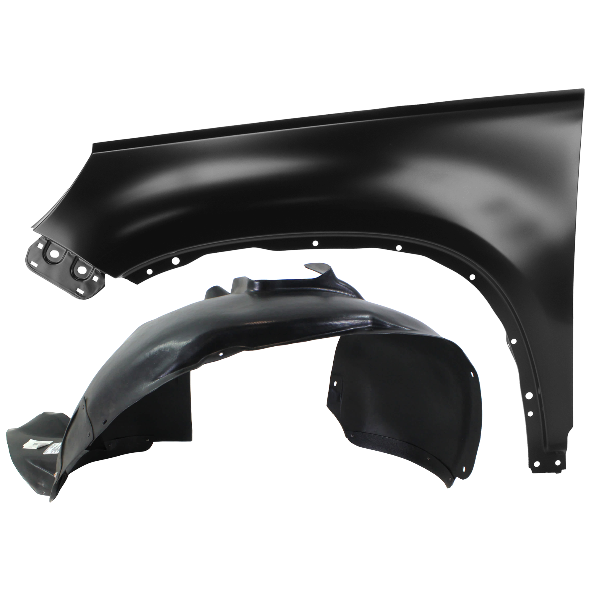 AM TIGUAN 09-17 TIGUAN LIMITED 17-18 FRONT FENDER LH Primed 2 pc kit with 1 Fender and 1 Fender Liner SKU KIT 050926 AE1603 Partslink VW1240141 VW1248117 OEM 5N0821105A 5N0805911A PFM