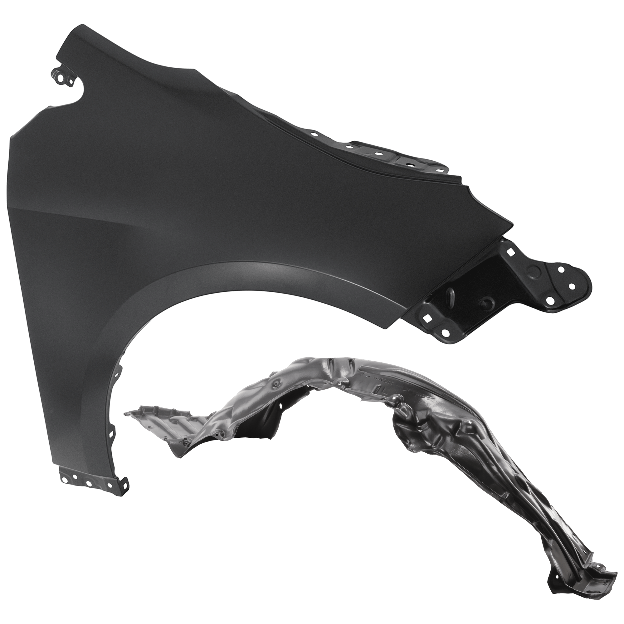 AM COROLLA 20-25 FRONT FENDER RH Primed Hatchback Sedan 20-25-2 pc kit with 1 Fender and 1 Fender Liner SKU KIT 050926 AE1607 Partslink TO1241271 TO1249234 OEM 5380102170-5380502080
