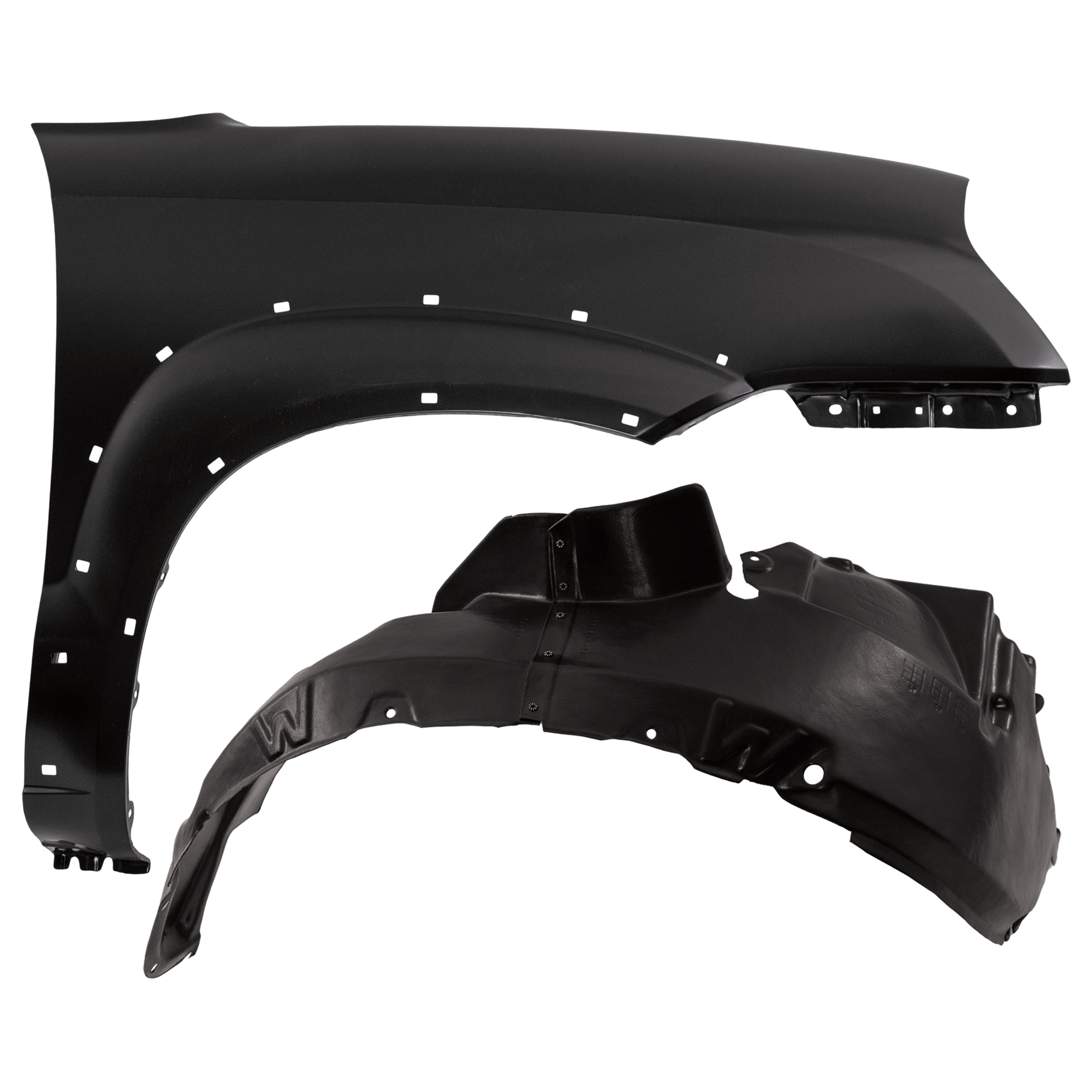 AM TUCSON 05-09 FRONT FENDER RH Primed with Fender Liner SKU KIT 050926 AE160 Partslink HY1241136 HY1251110 OEM 663212E110-868122E010