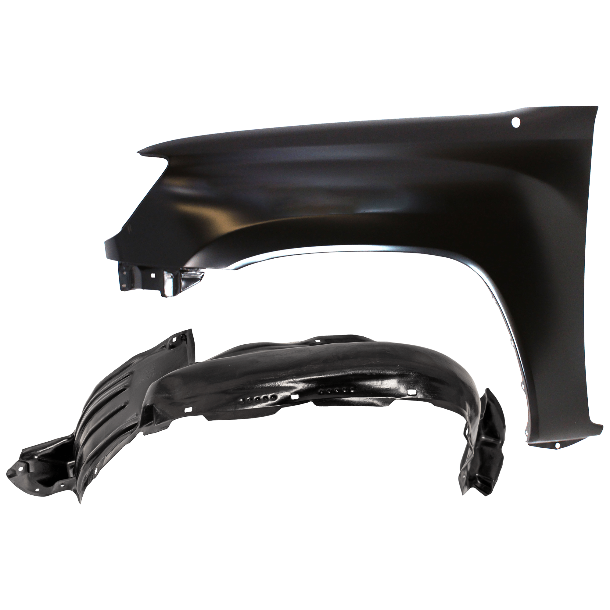 AM TACOMA 05-11 FRONT FENDER LH Primed RWD 2 pc kit with 1 Fender and 1 Fender Liner SKU KIT 050926 AE1610 Partslink TO1240206 TO1248134 OEM 5381204090-5387604150