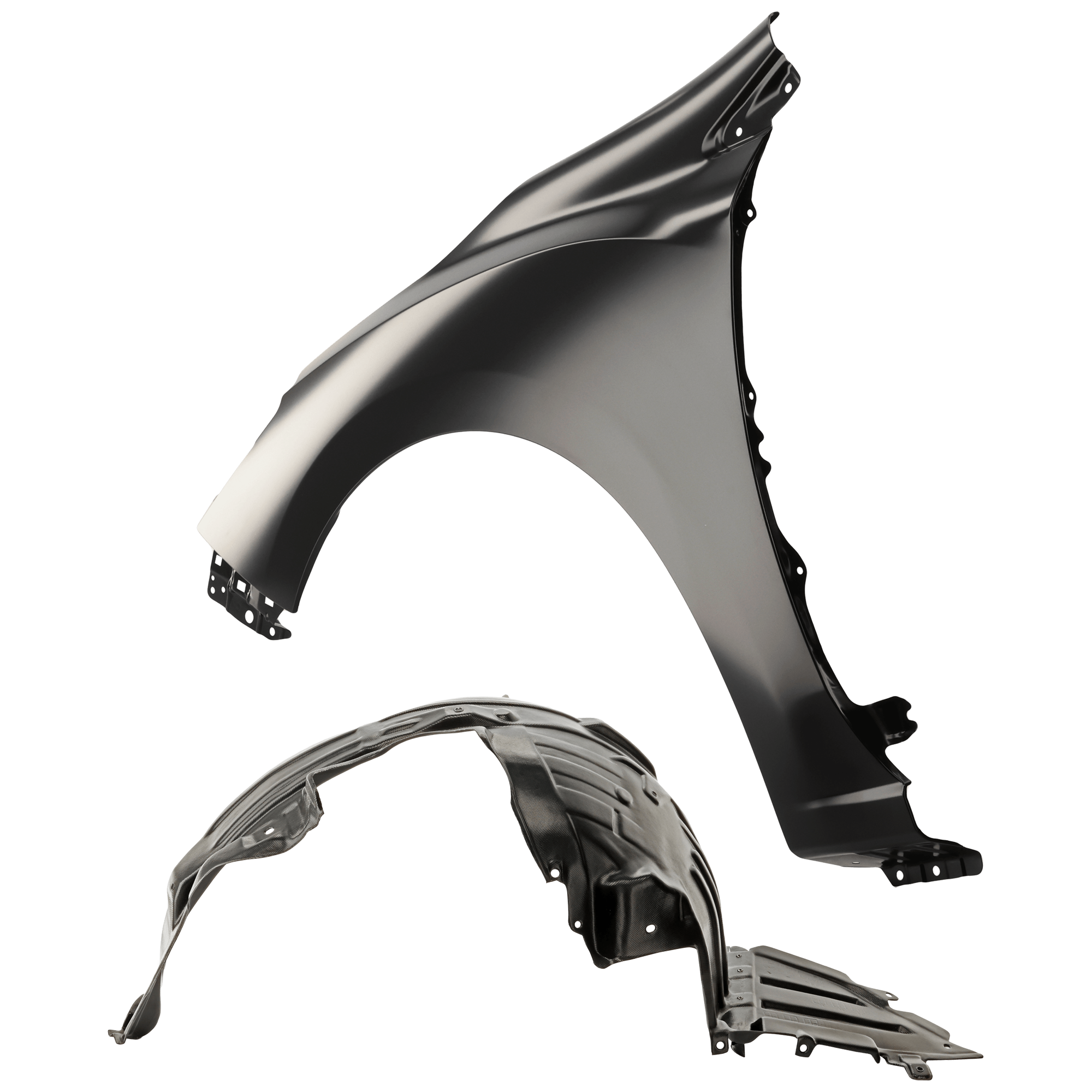 AM IMPREZA 17-22 FRONT FENDER LH Primed Sedan Wagon Steel 2 pc kit with 1 Fender and 1 Fender Liner SKU KIT 050926 AE1623 Partslink SU1240149 SU1248128 OEM 57120FL01A9P 59110FL01A PFM