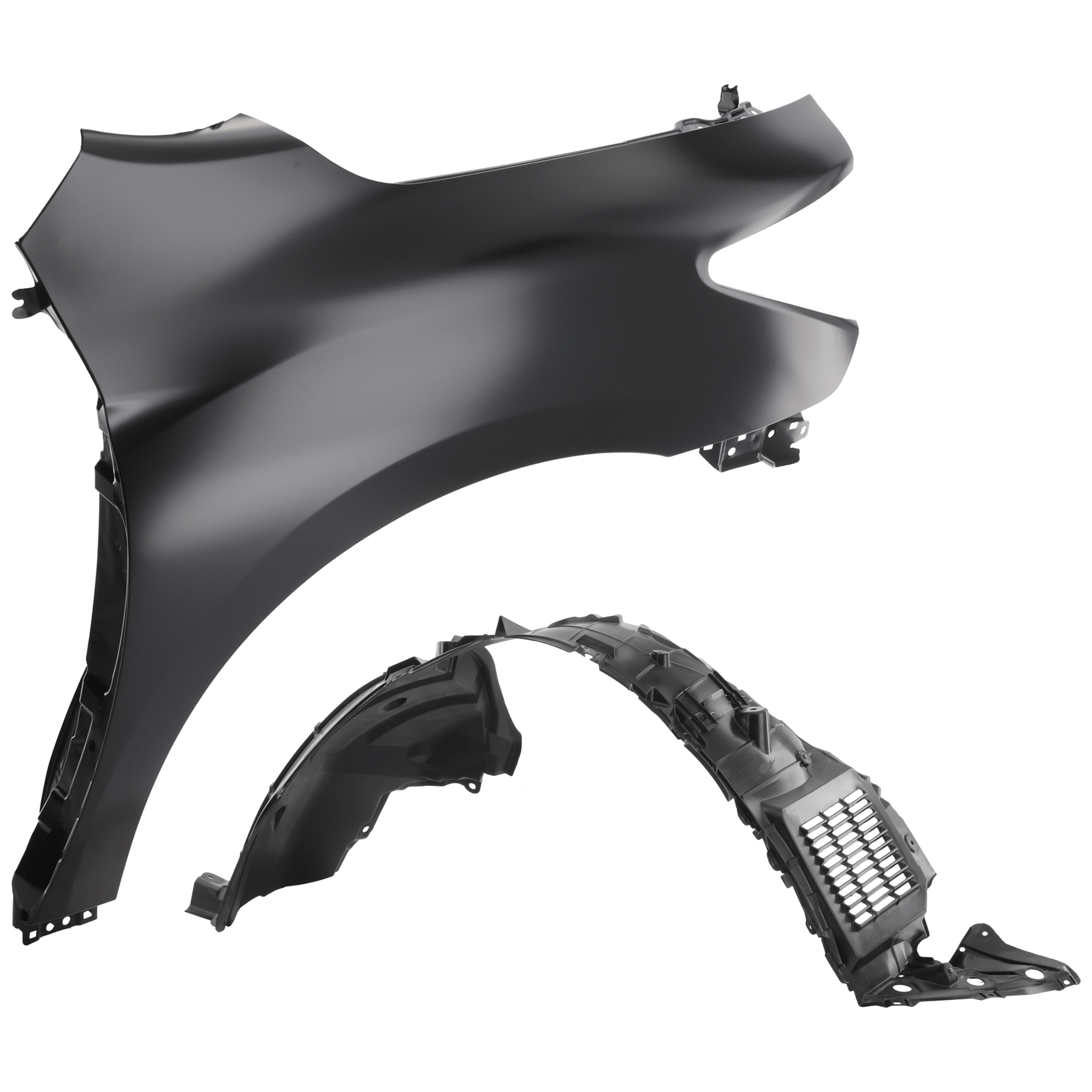 AM QX60-15-20 FRONT FENDER RH Primed 2 pc kit with 1 Fender and 1 Fender Liner SKU KIT 050926 AE1632 Partslink IN1241121 NI1249161 OEM 631003JA0B 638409NB0A