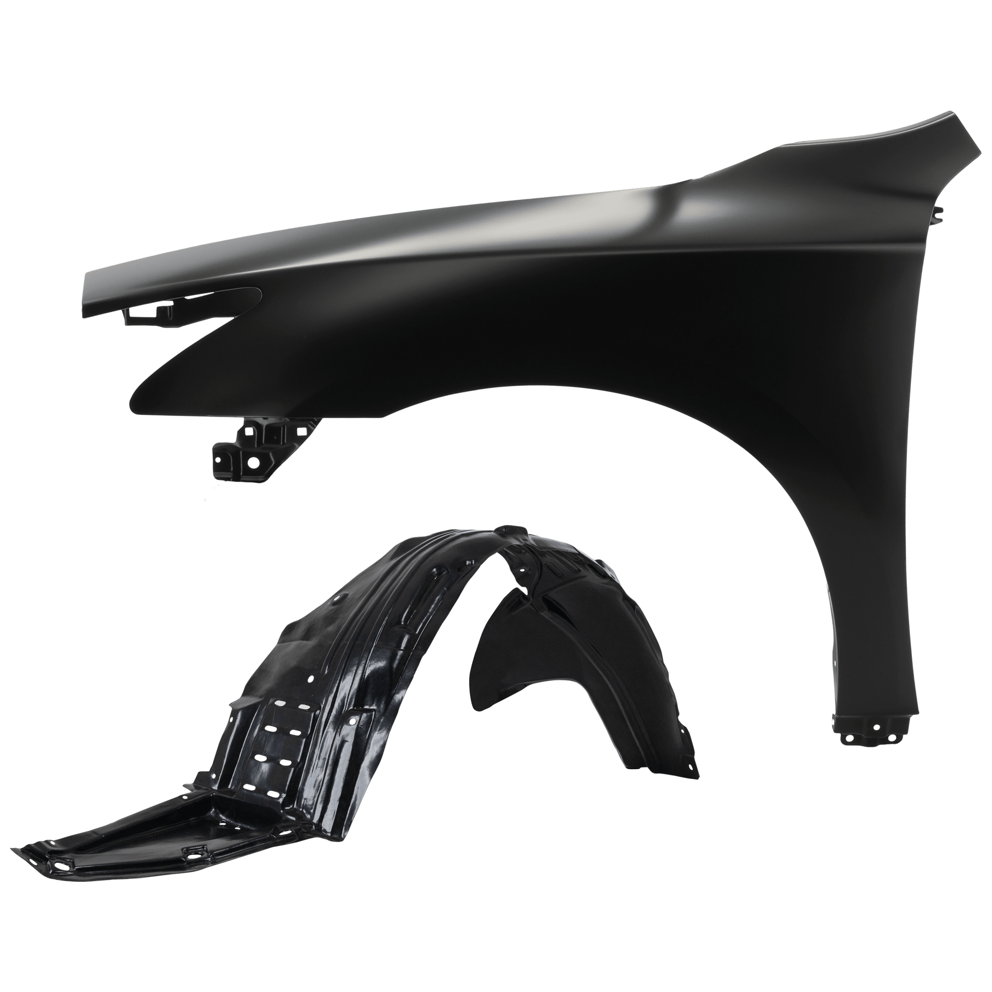 AM MAXIMA 09-14 FRONT FENDER LH Primed 2 pc kit with 1 Fender and 1 Fender Liner SKU KIT 050926 AE1633 Partslink NI1240194 NI1248119 OEM 631019N15A 63843ZX70A