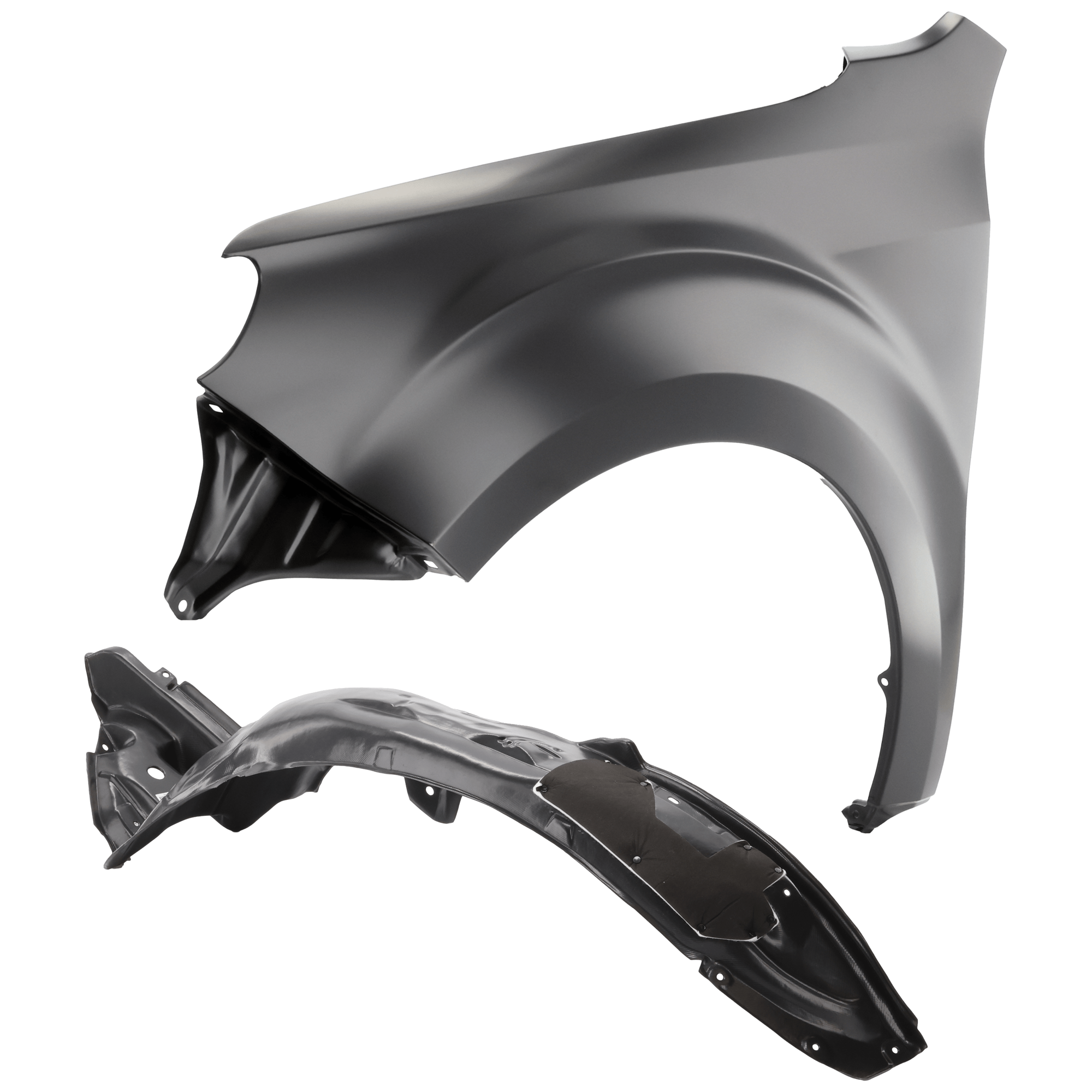 AM FORESTER 09-13 FRONT FENDER LH Primed Steel 2 pc kit with 1 Fender and 1 Fender Liner SKU KIT 050926 AE1637 Partslink SU1240128 SU1248118 OEM 57120SC0319P 59120SC010