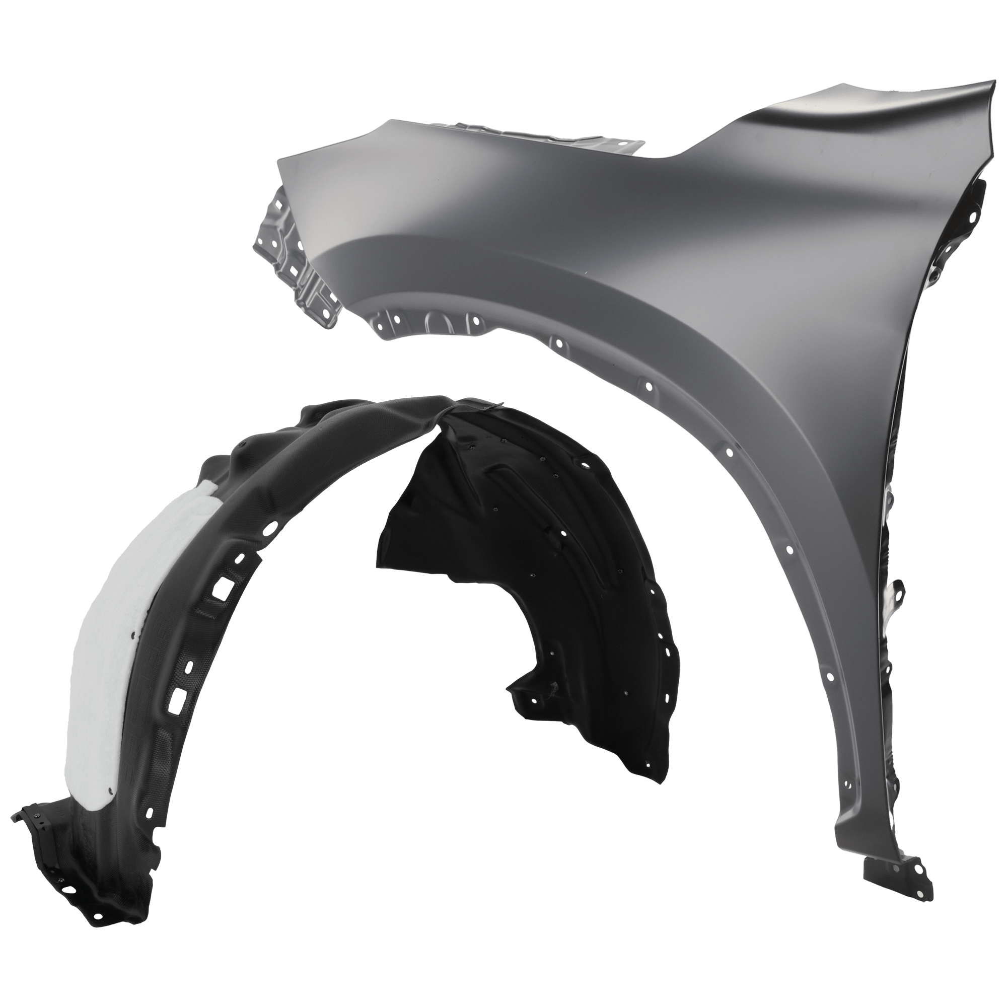 AM NX250-22-24 NX350-22-24 FRONT FENDER LH Black Steel 2 pc kit with 1 Fender and 1 Fender Liner SKU KIT 050926 AE1639 OEM 53802F6010 PFM 5380278020 PFM