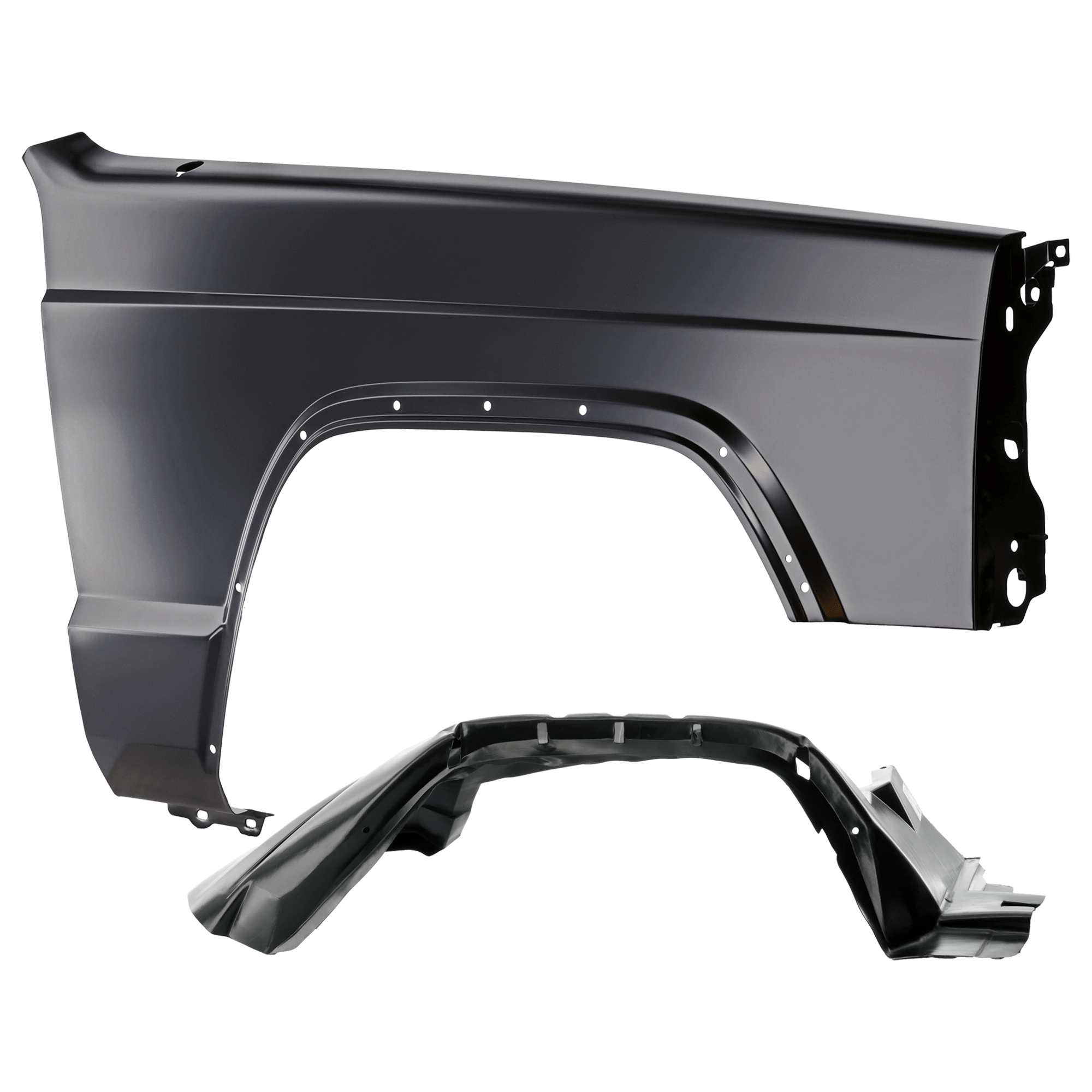 AM CHEROKEE 97-01 FRONT FENDER RH Primed with Fender Liner SKU KIT 050926 AE163 Partslink CH1241209 CH1249105 OEM 56022320AA 55175896AE
