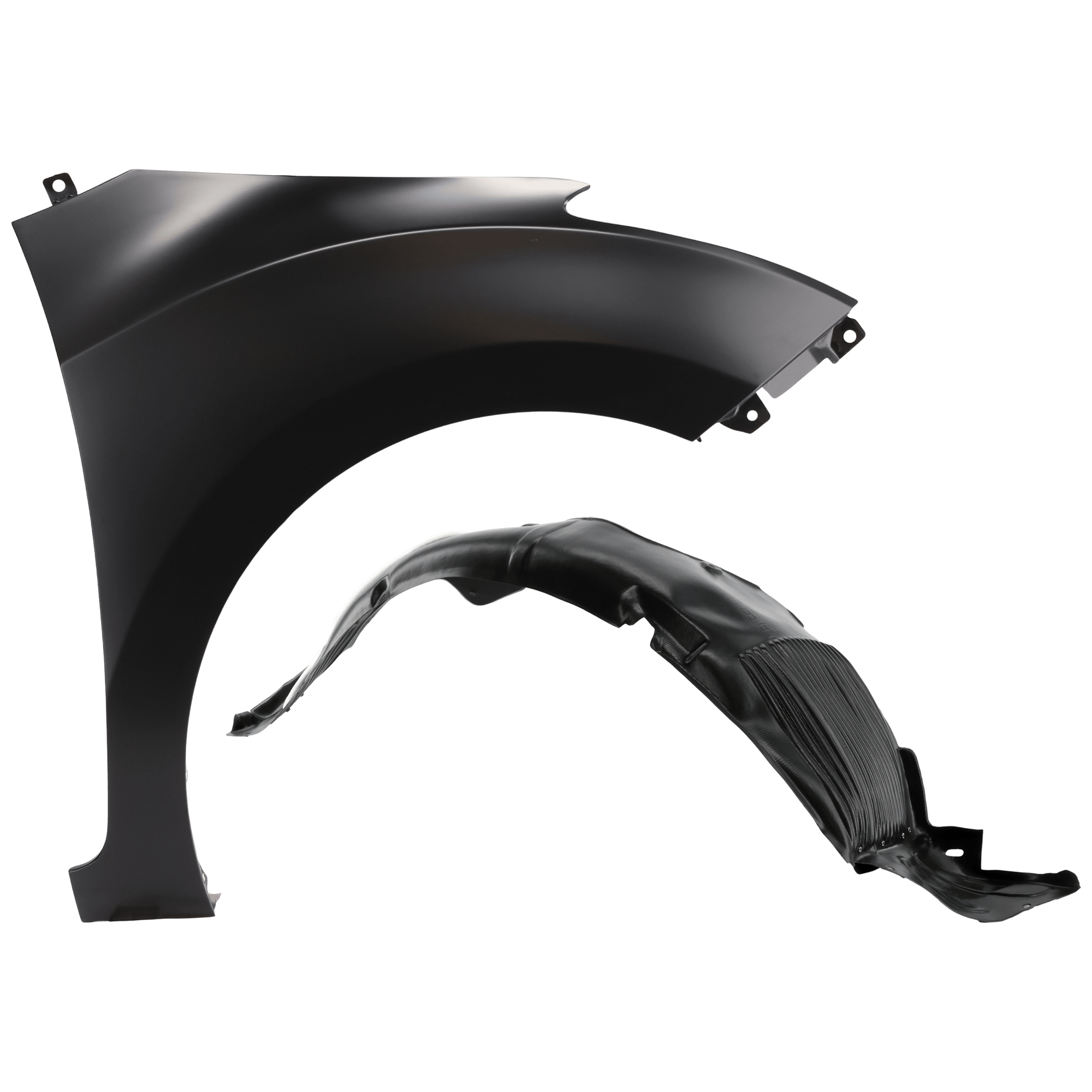 AM ELANTRA GT 13-15 FRONT FENDER RH Primed Steel w o Signal Light Hole 2 pc kit with 1 Fender and 1 Fender Liner SKU KIT 050926 AE1651 Partslink HY1241158 HY1249138 OEM 66321A5000-86812A5000