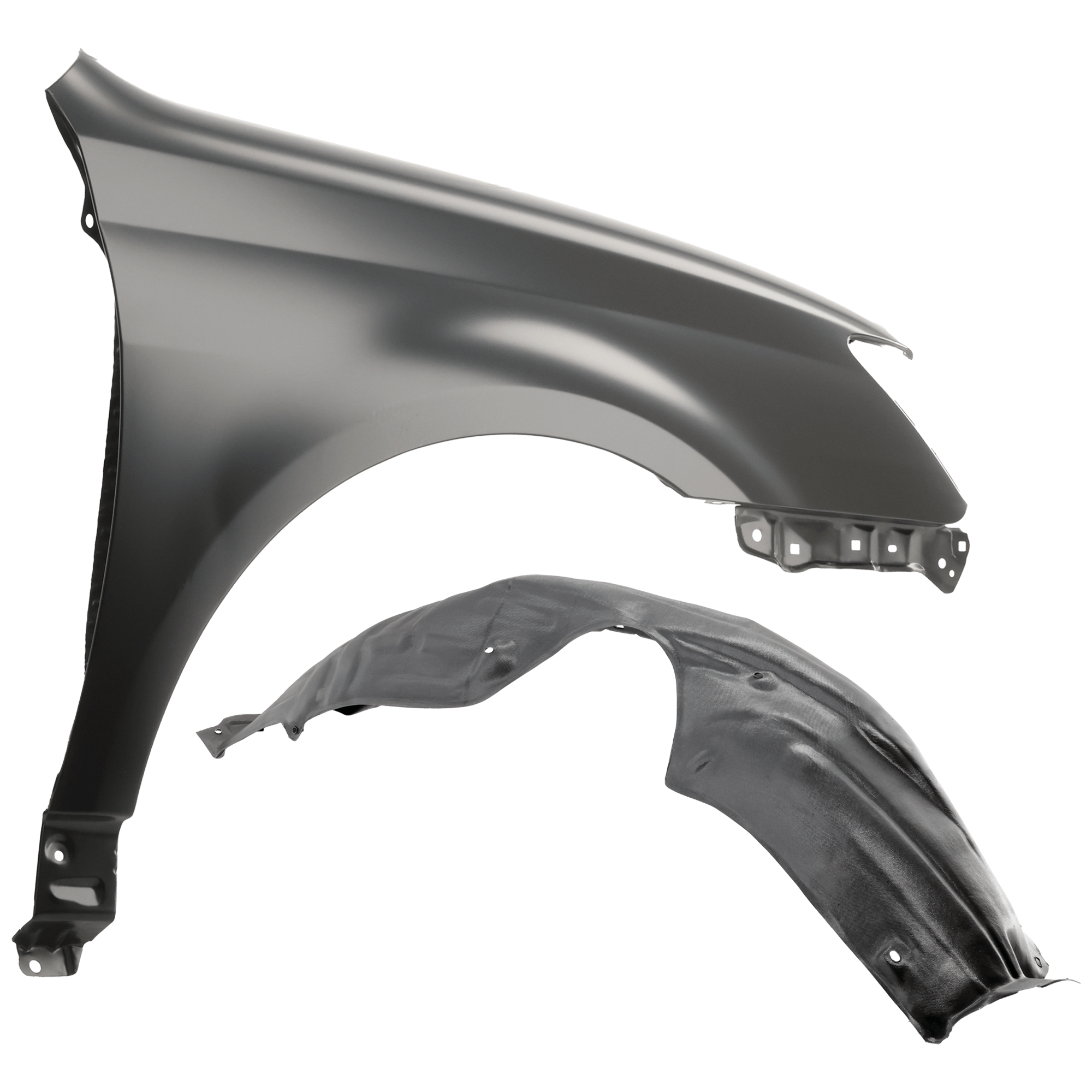 AM AVALON 05-10 FRONT FENDER RH Primed 2 pc kit with 1 Fender and 1 Fender Liner SKU KIT 050926 AE1658 Partslink TO1241207 TO1251112 OEM 53811AC050-53875AC030
