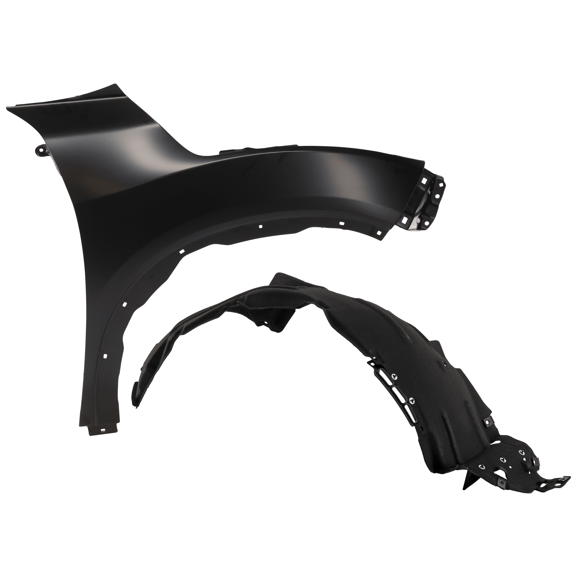 AM HR V 19-22 FRONT FENDER RH Primed Steel w o Light Hole 2 pc kit with 1 Fender and 1 Fender Liner SKU KIT 050926 AE1663 Partslink HO1241190 HO1249188 OEM 60211T7WA90ZZ 74100T7WA20