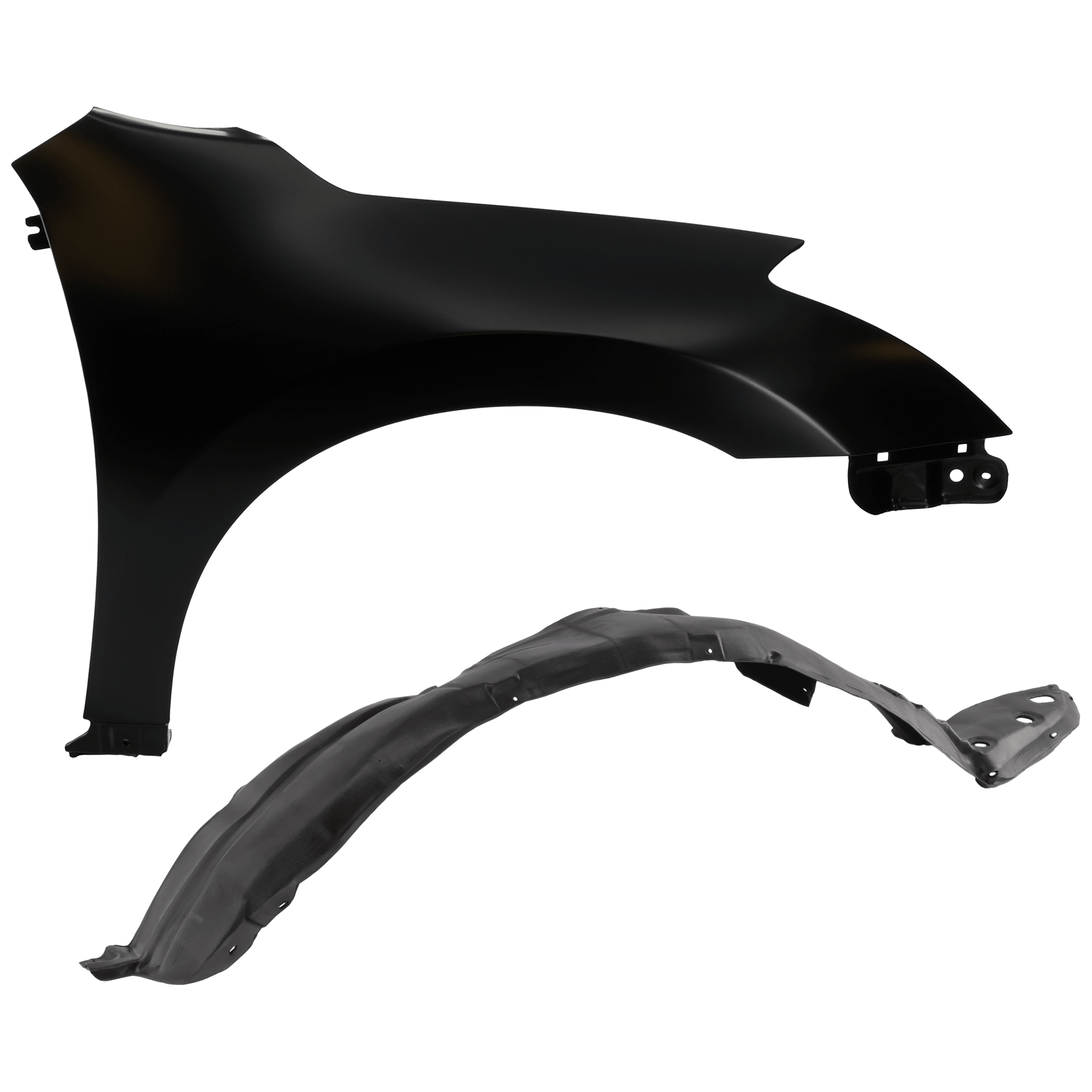 AM ALTIMA 07-12 FRONT FENDER RH 2 pc Kit Primed Steel Sedan with Fender Liner SKU KIT 050926 AE1676 Partslink NI1241186 NI1251135 OEM 63100ZN55A 63840ZX00A