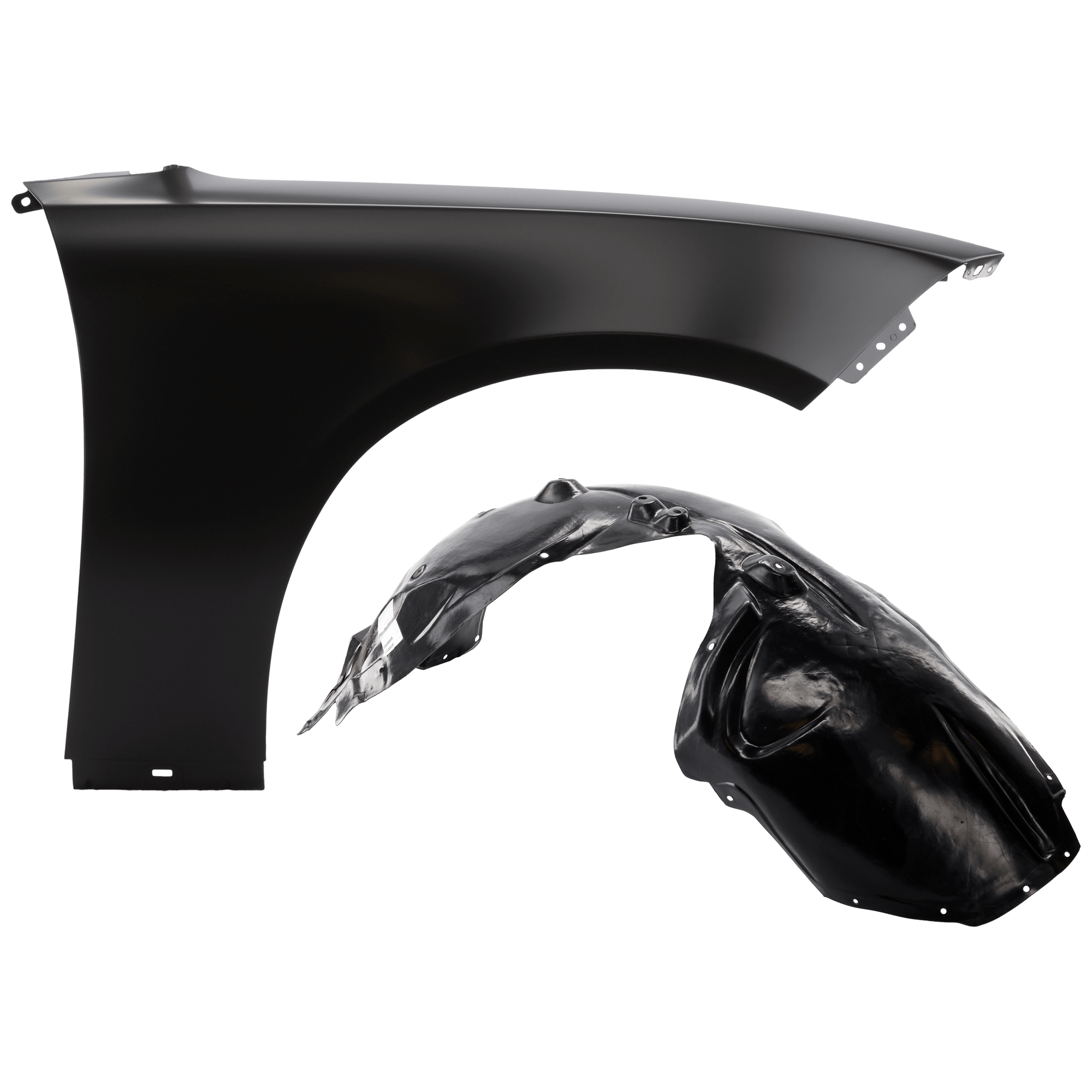 AM CHARGER 15-23 FRONT FENDER RH Steel w o Wide Body Option 2 pc kit with 1 Fender and 1 Fender Liner SKU KIT 050926 AE1678 Partslink CH1241282 CH1249177 OEM 68213060AC 68477156AB 68477156
