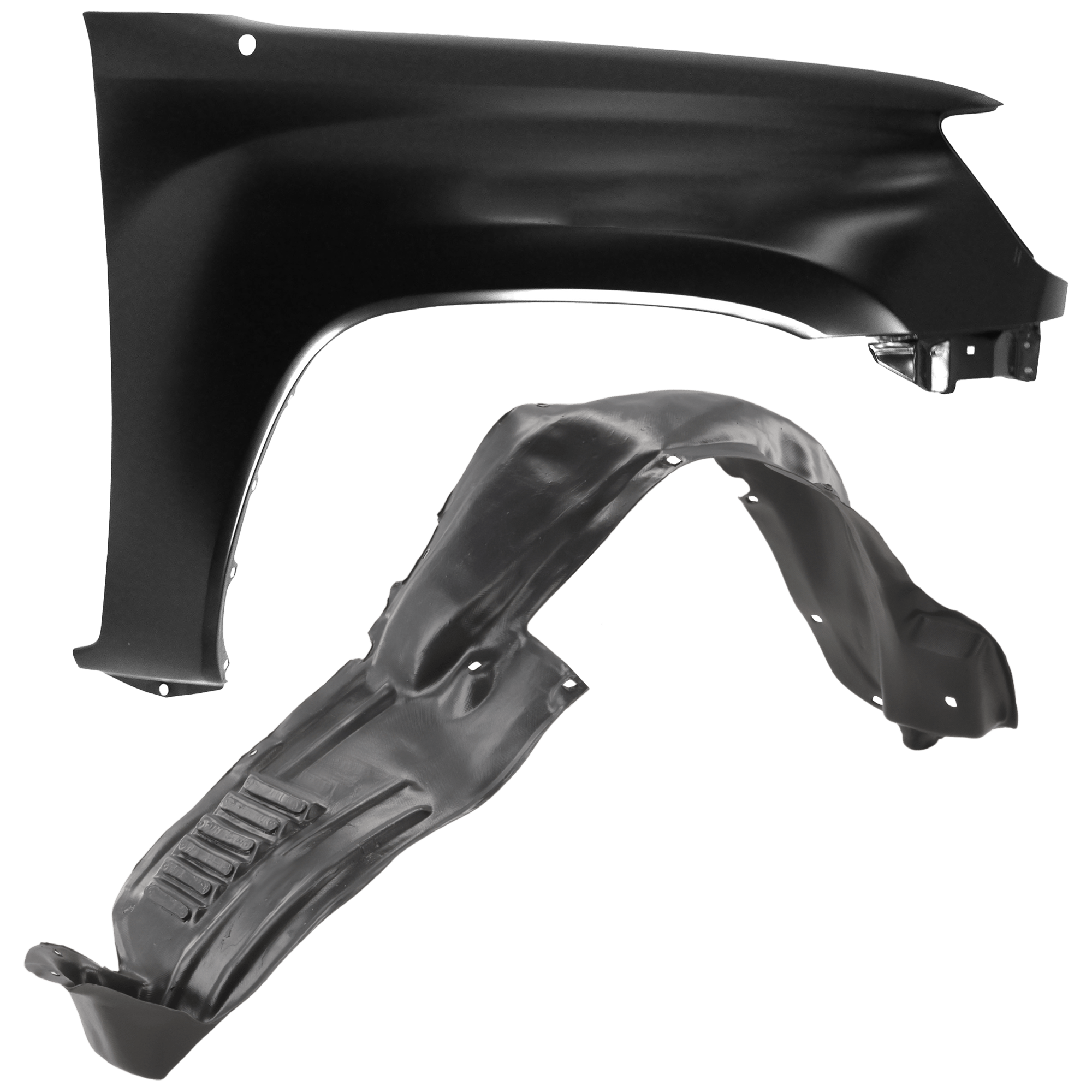 AM TACOMA 05-11 FRONT FENDER RH Primed RWD 2 pc kit with 1 Fender and 1 Fender Liner SKU KIT 050926 AE1679 Partslink TO1241206 TO1249134 OEM 5381104090-5387504150