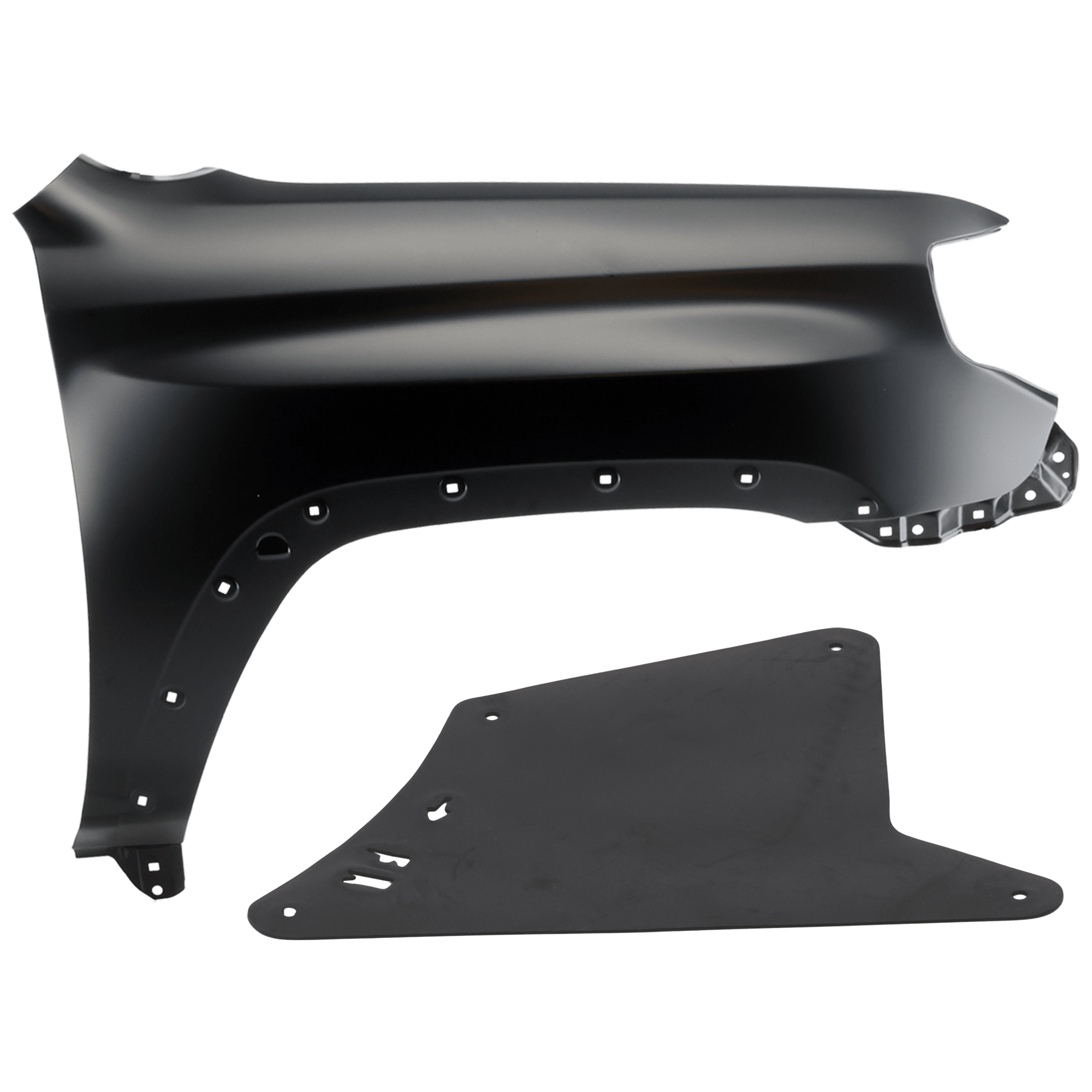 AM 4RUNNER 10-13 FRONT FENDER RH Primed Steel w Antenna Hole 2 pc kit with 1 Fender and 1 Fender Liner SKU KIT 050926 AE1683 Partslink TO1241233 TO1251129 OEM 5381135420-5373535151