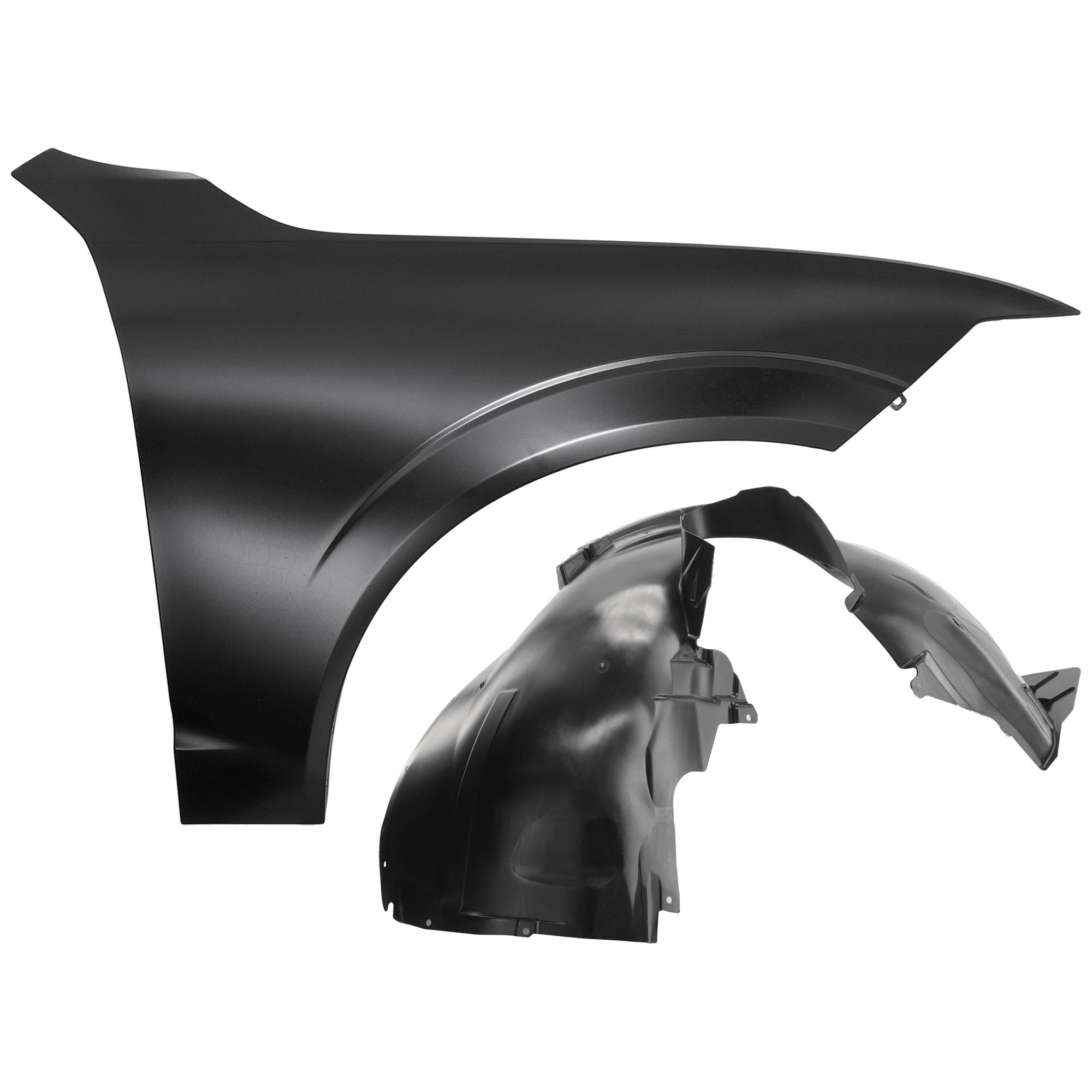 AM XC60-18-24 FRONT FENDER RH Aluminum T5 T6 Inscription Momentum R Design Models 2 pc kit with 1 Fender and 1 Fender Liner SKU KIT 050926 AE1688 Partslink VO1241124 VO1249123 OEM 32297442-322974429-32372422