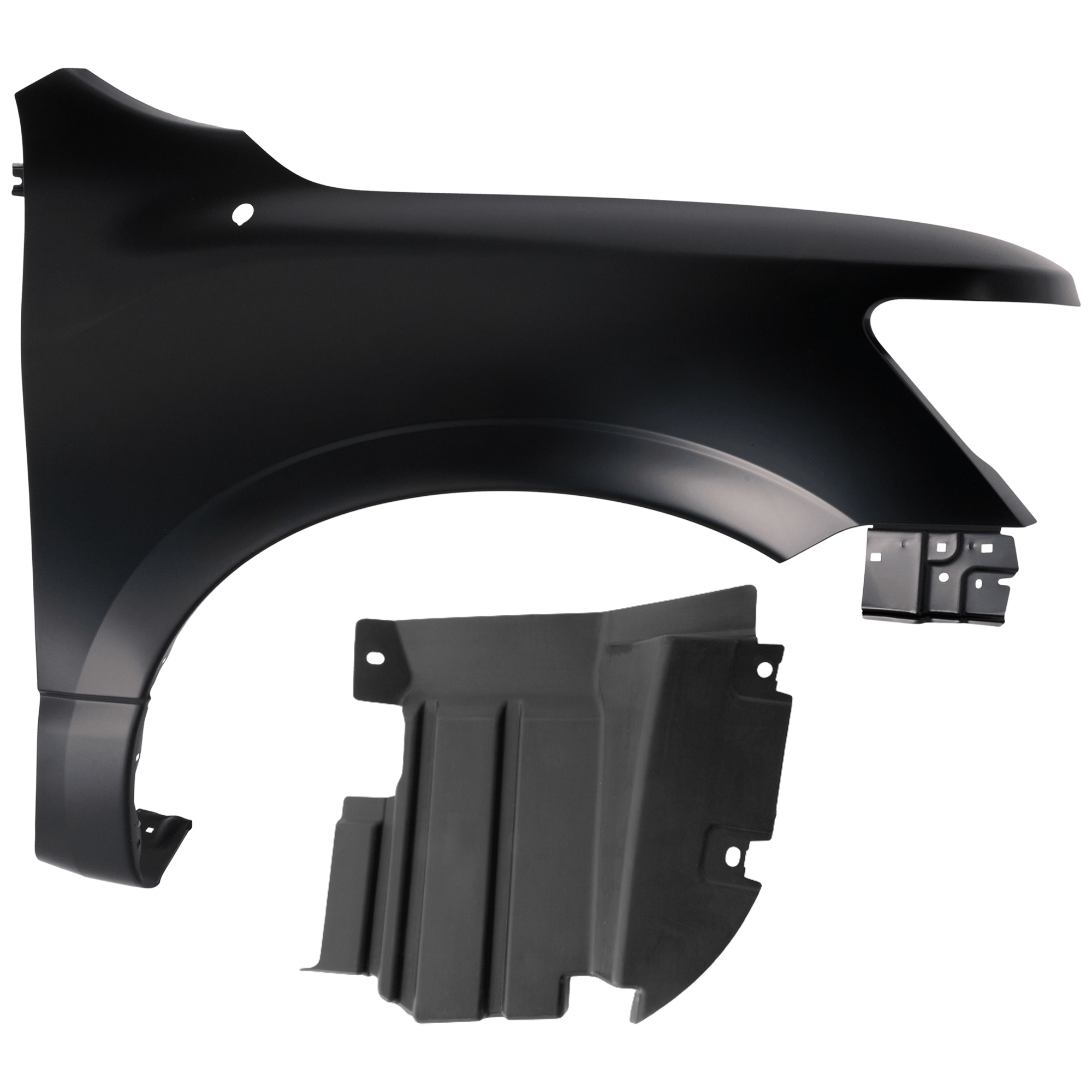 AM TITAN 20-23 FRONT FENDER RH Primed Steel w o Fender Flare Holes S SL SV Models 2 pc kit with 1 Fender and 1 Fender Liner SKU KIT 050926 AE1690 Partslink NI1241230 NI1249184 OEM 63100EZ41C 638449FV1A