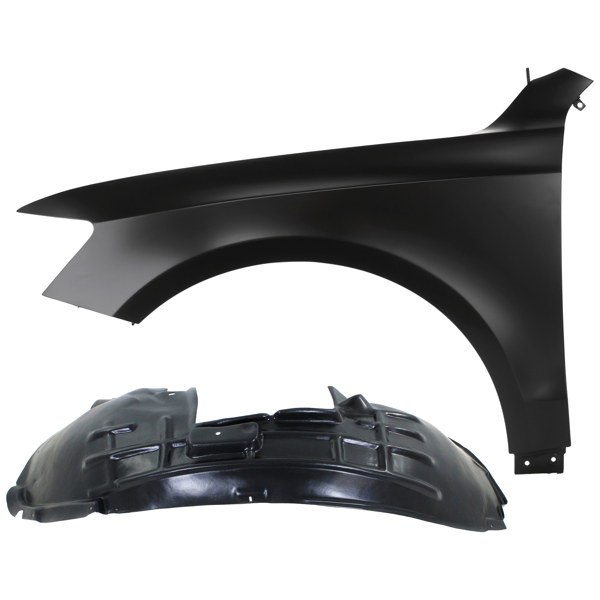 AM Q5-09-17 SQ5-14-17 FRONT FENDER LH Primed Steel 2 pc kit with 1 Fender and 1 Fender Liner CAPA SKU KIT 050926 AE1699 Partslink AU1240134C AU1240122C AU1248122C AU1248143C OEM 8R0821105A 8R0821105-8R0821171