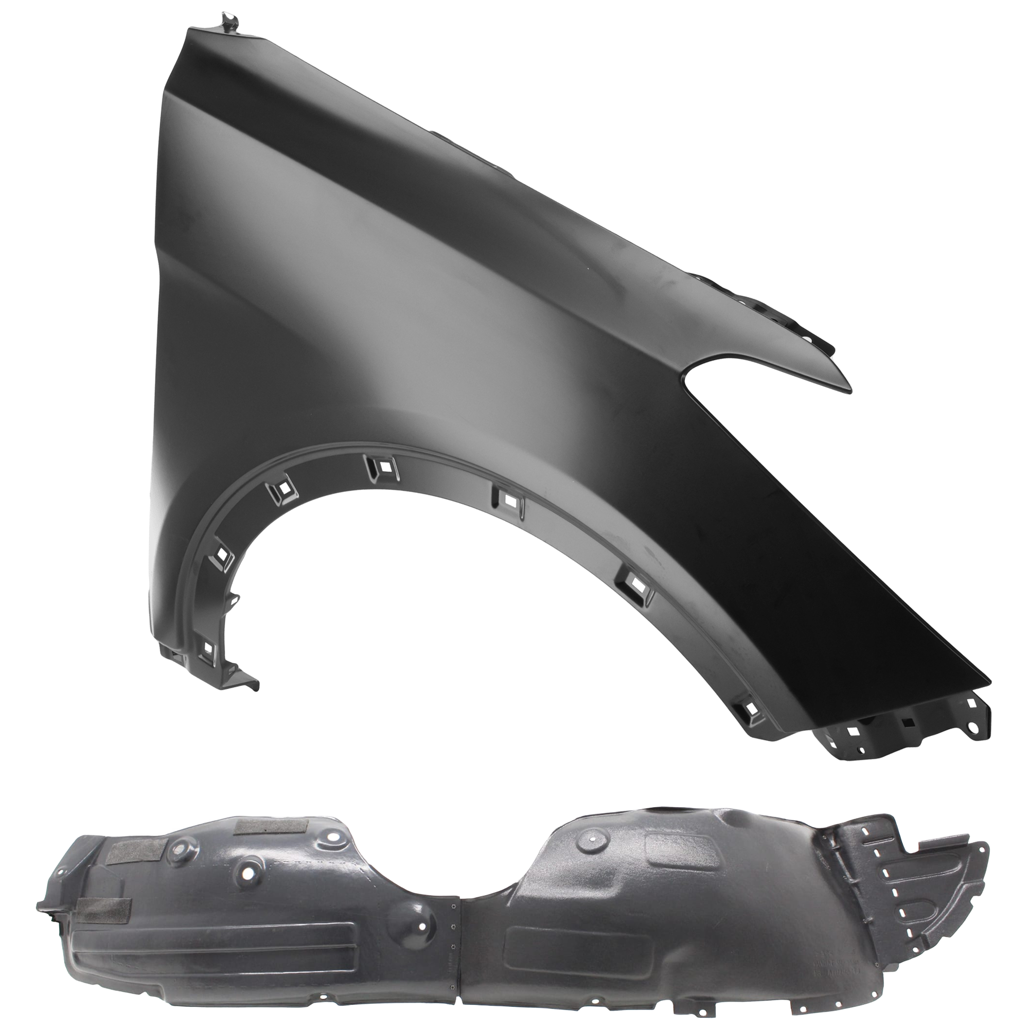 AM SANTA FE SPORT 17-18 FRONT FENDER RH Primed 2 pc kit with 1 Fender and 1 Fender Liner CAPA SKU KIT 050926 AE1706 Partslink HY1241160C HY1241159C HY1249171C OEM 66320B8000-663204Z000-868124Z5