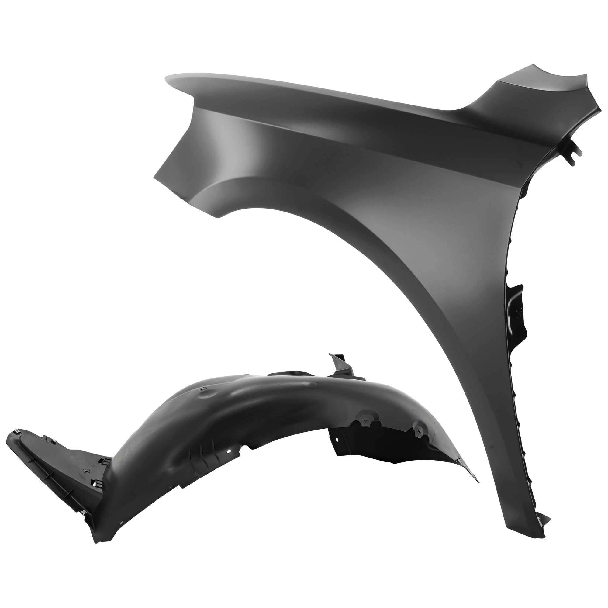 AM PASSAT 16-19 FRONT FENDER LH Primed Steel 2 pc kit with 1 Fender and 1 Fender Liner CAPA SKU KIT 050926 AE1709 Partslink VW1240149C VW1248137C OEM 561821021A 561805911D9B9