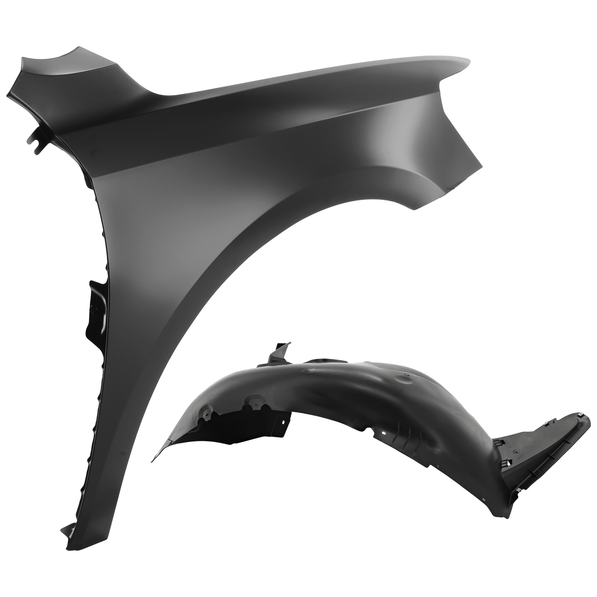 AM PASSAT 16-19 FRONT FENDER RH Primed Steel 2 pc kit with 1 Fender and 1 Fender Liner CAPA SKU KIT 050926 AE1717 Partslink VW1241149C VW1249137C OEM 561821022A 561805912F9B9
