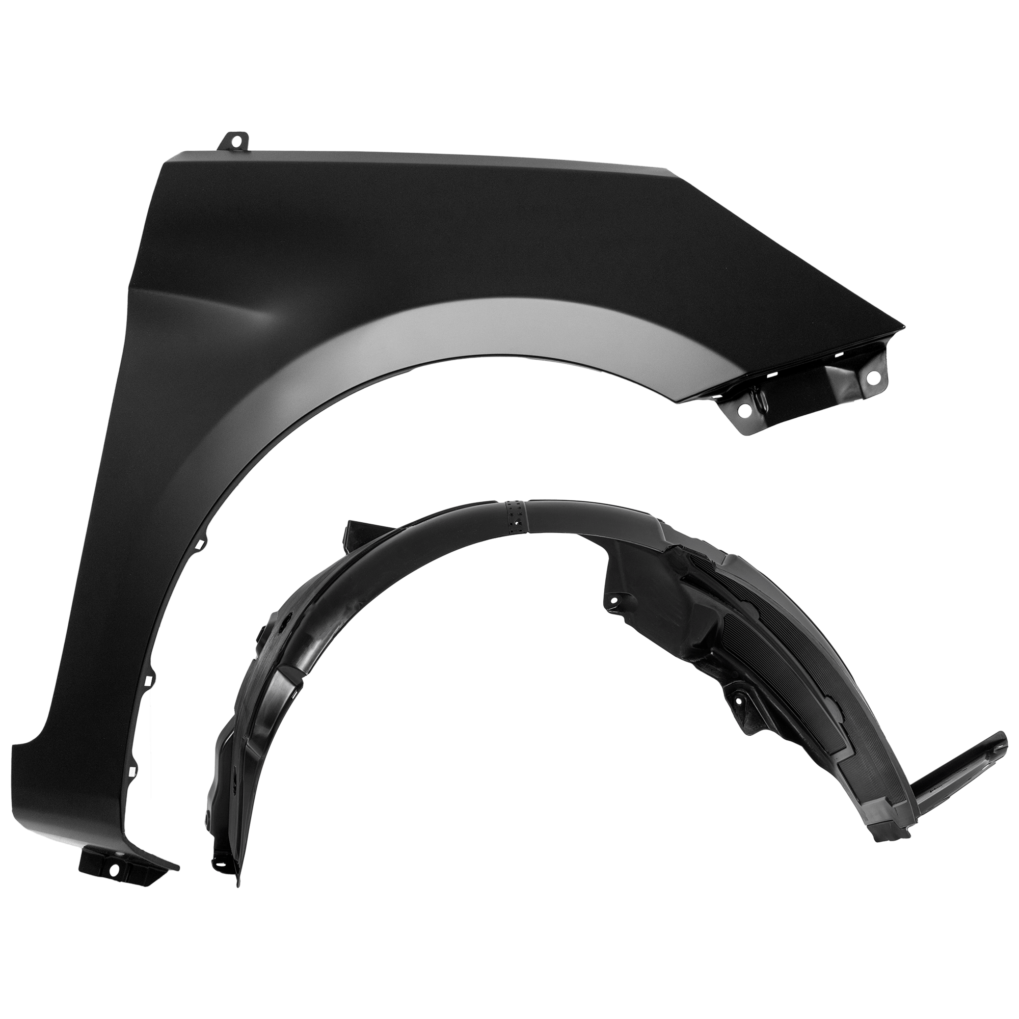 AM ACCENT 13-17 FRONT FENDER RH Primed Hatchback Sedan w o Side Lamp Hole 2 pc kit with 1 Fender and 1 Fender Liner CAPA SKU KIT 050926 AE1724 Partslink HY1241154C HY1249136C OEM 663211R350-868121R010