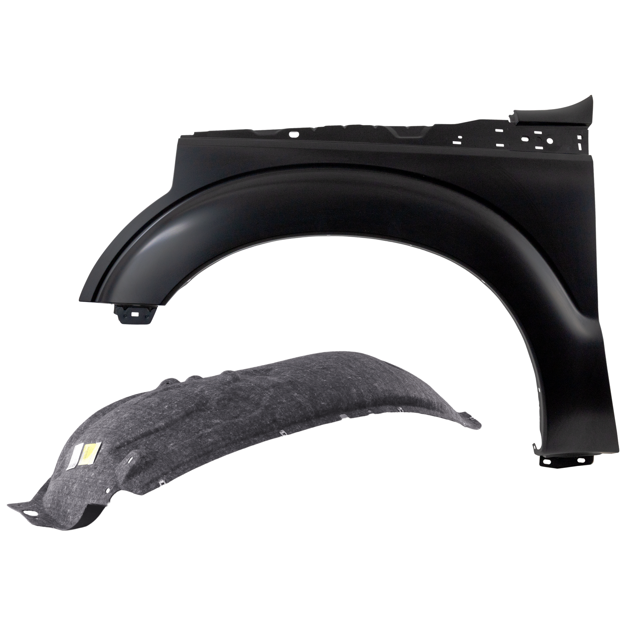 AM F 250 SUPER DUTY 11-16 F 350 SUPER DUTY 11-16 FRONT FENDER LH Primed w o Wheel Opening Molding Holes 2 pc kit with 1 Fender and 1 Fender Liner CAPA SKU KIT 050926 AE1727 Partslink FO1240284C FO1248156C OEM BC3Z16006A BC3Z16055A