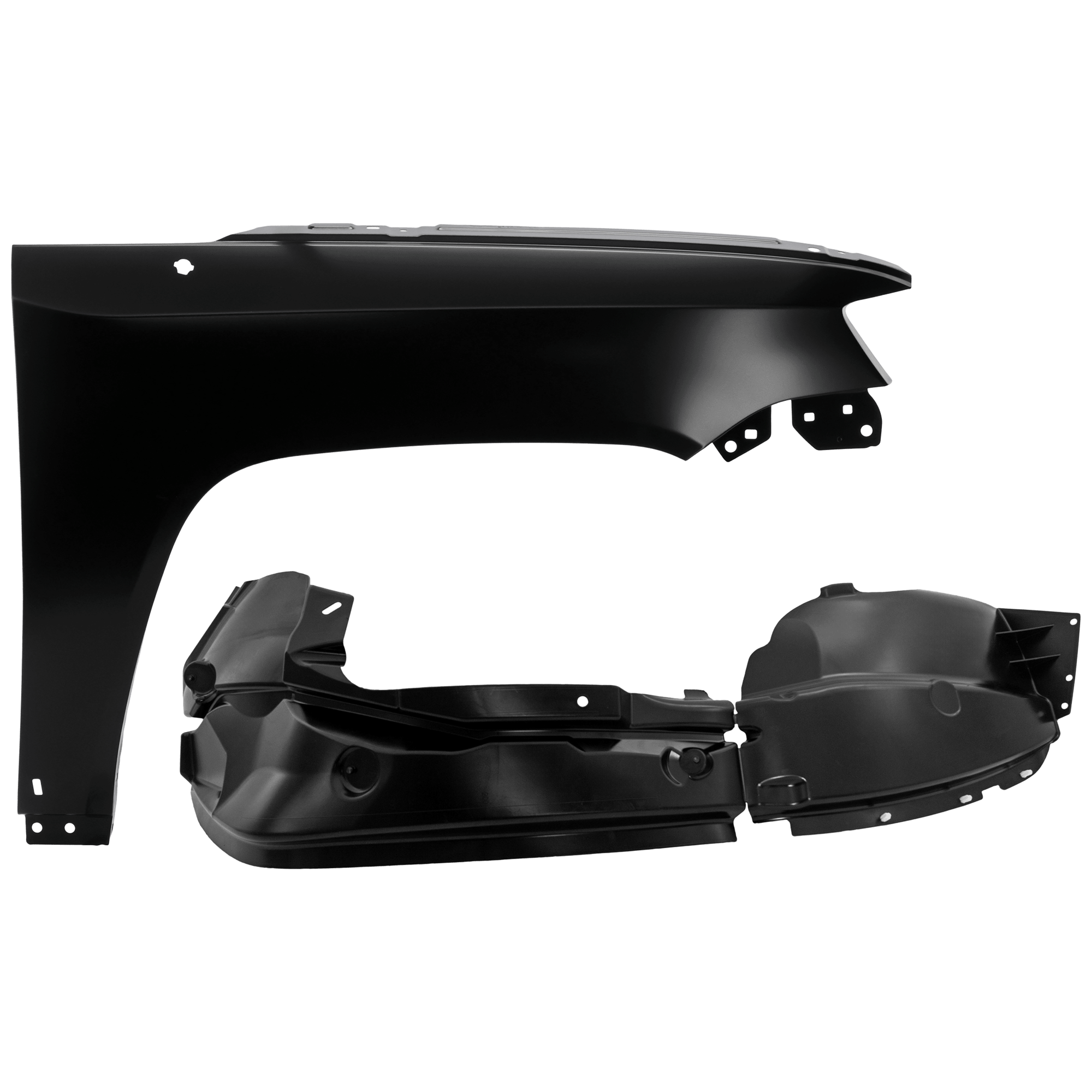 AM COMPASS 11-17 FRONT FENDER RH Primed MK Steel 2 pc kit with 1 Fender and 1 Fender Liner CAPA SKU KIT 050926 AE1740 Partslink CH1241276C CH1249160C OEM 68085302AB 5182554AD