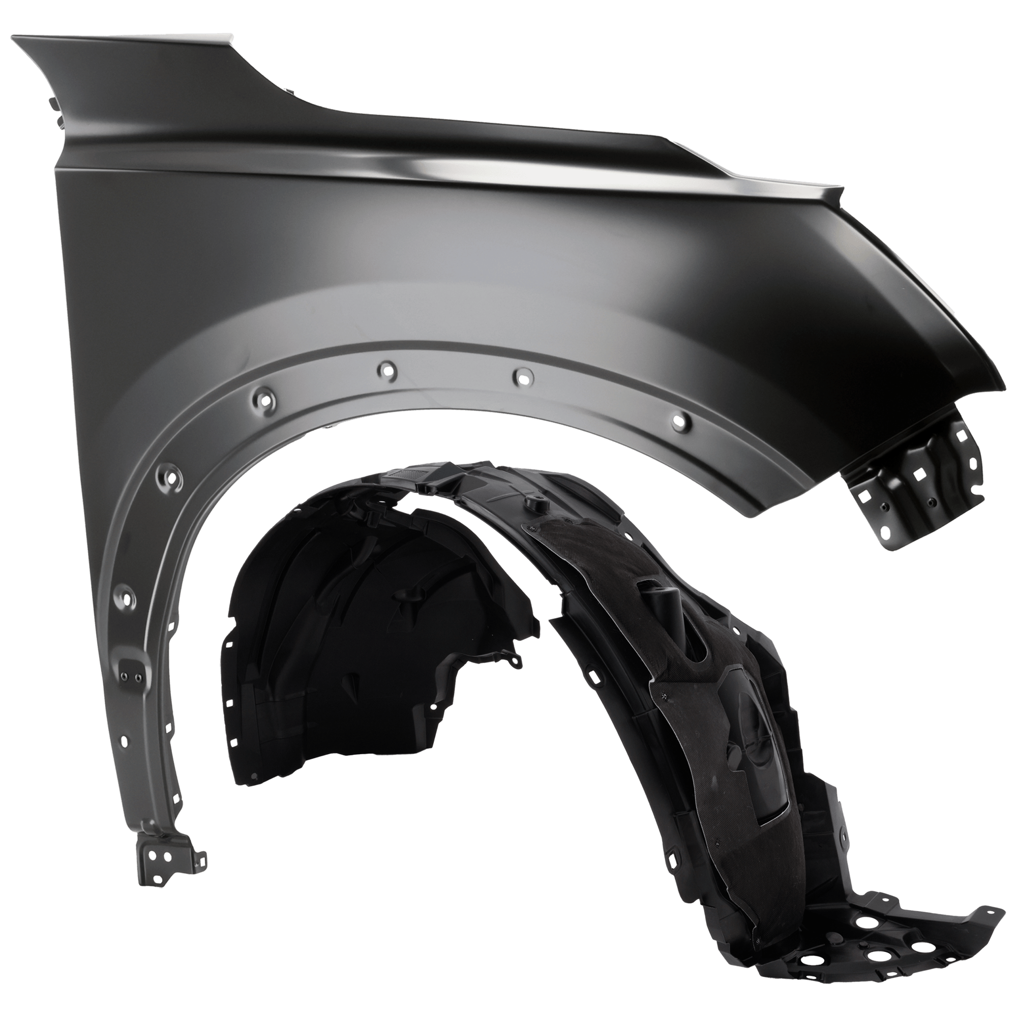 AM PATHFINDER 22-24 FRONT FENDER RH Aluminum w o Lamp Hole 2 pc kit with 1 Fender and 1 Fender Liner CAPA SKU KIT 050926 AE1745 Partslink NI1241244C NI1249186C OEM 631006TA0A 638426SA0B
