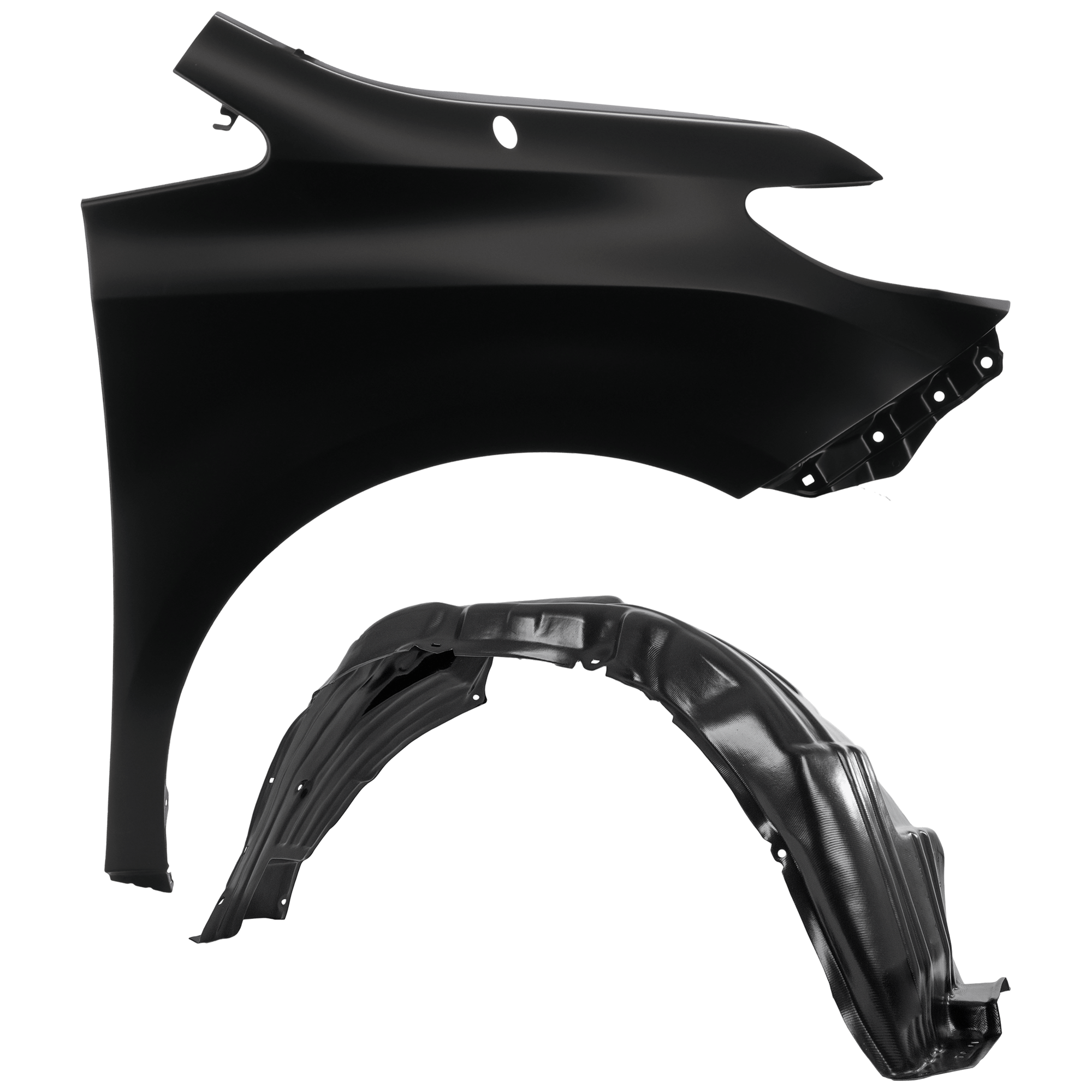 AM SIENNA 11-14 FRONT FENDER RH Primed w Antenna Hole 2 pc kit with 1 Fender and 1 Fender Liner CAPA SKU KIT 050926 AE1748 Partslink TO1241235C TO1249163C TO1249203C OEM 5381108050-5380508010-53805080