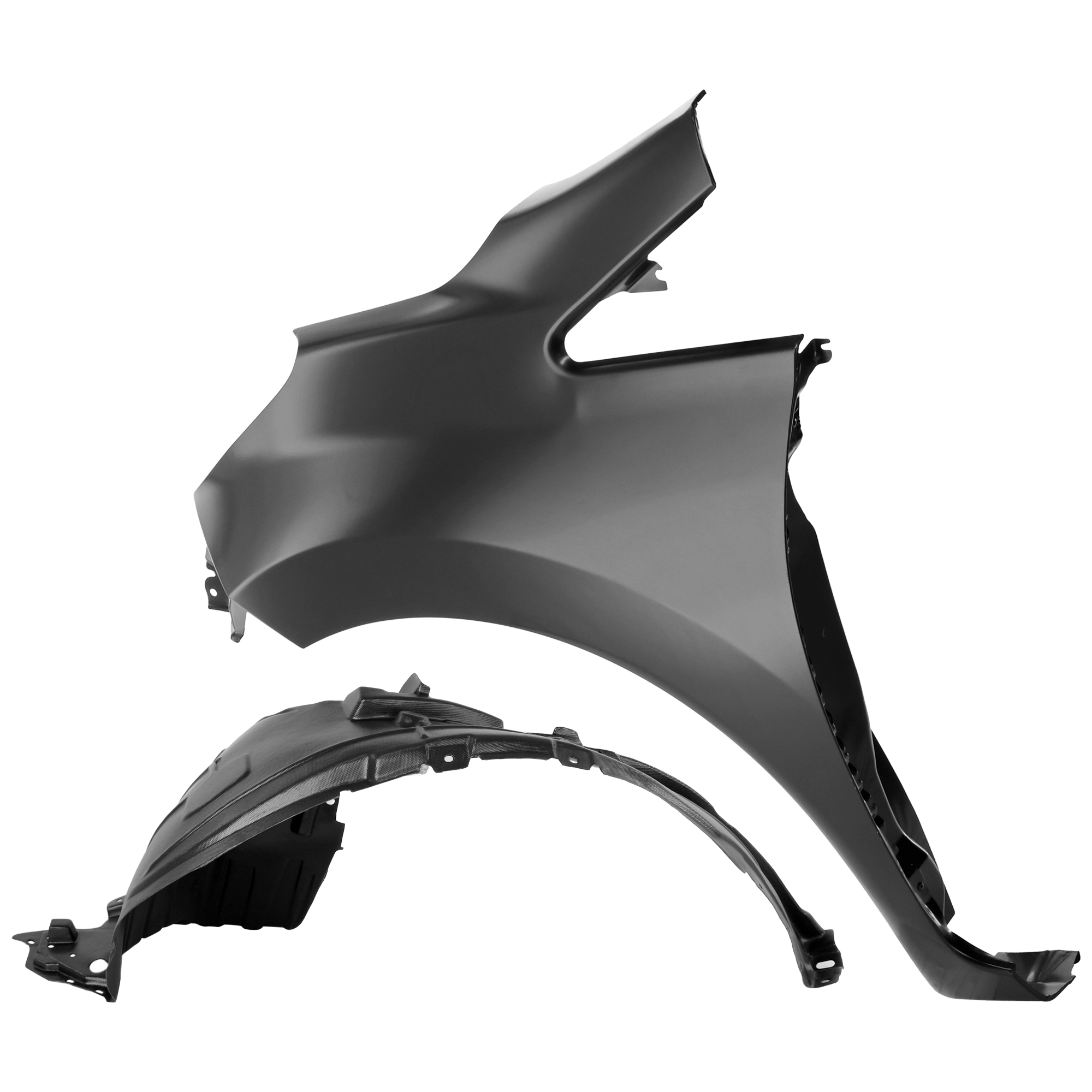 AM VERSA NOTE 14-19 FRONT FENDER LH Primed 2 pc kit with 1 Fender and 1 Fender Liner CAPA SKU KIT 050926 AE1756 Partslink NI1240211C NI1248141C OEM FCA019MBMB 638433WC0A