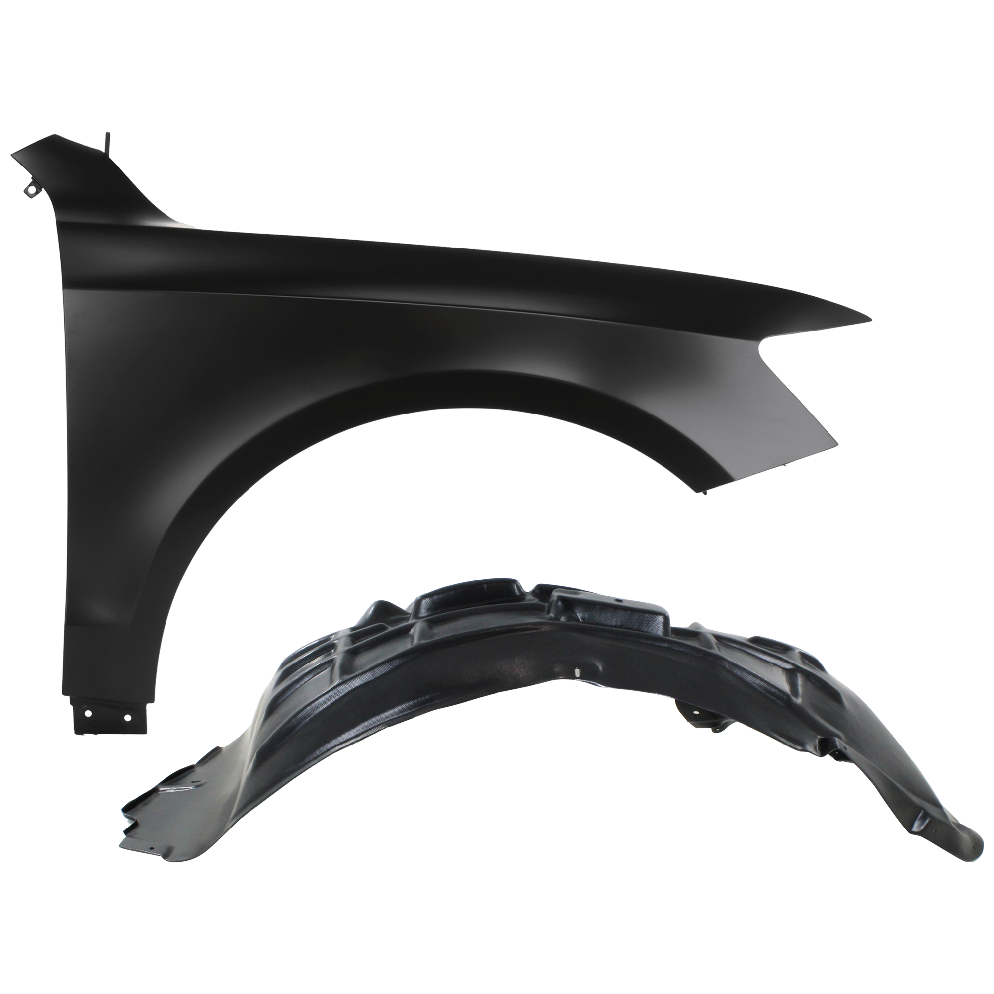 AM Q5-09-17 SQ5-14-17 FRONT FENDER RH Primed Steel 2 pc kit with 1 Fender and 1 Fender Liner CAPA SKU KIT 050926 AE1764 Partslink AU1241134C AU1241122C AU1249122C AU1249143C OEM 8R0821106A 8R0821106-8R0821172