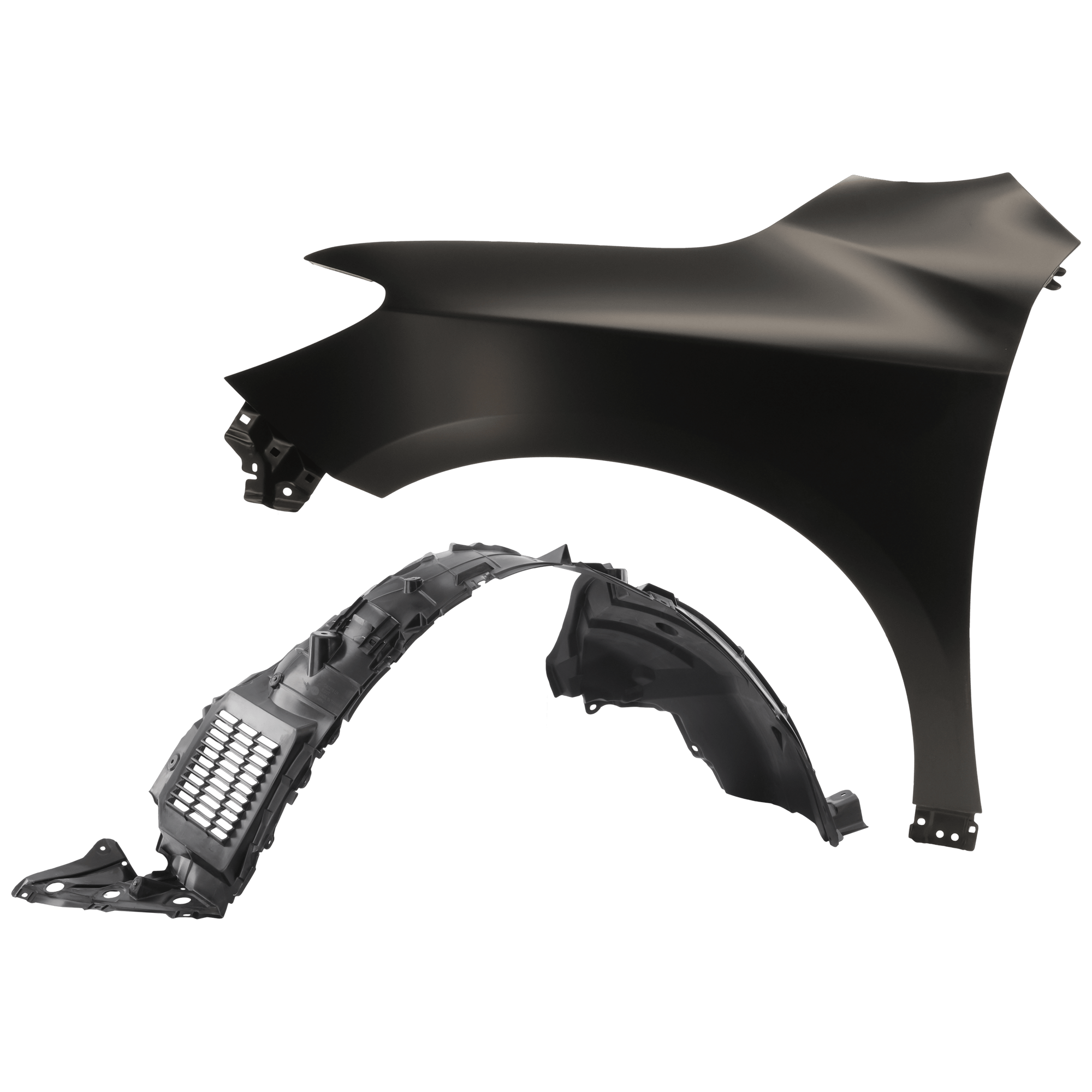 AM PATHFINDER 15-20 FRONT FENDER LH Primed Non Hybrid Steel w o Fender Flare Holes 2 pc kit with 1 Fender and 1 Fender Liner CAPA SKU KIT 050926 AE1770 Partslink NI1240208C NI1248161C OEM 631013KA0B 638419NB0A