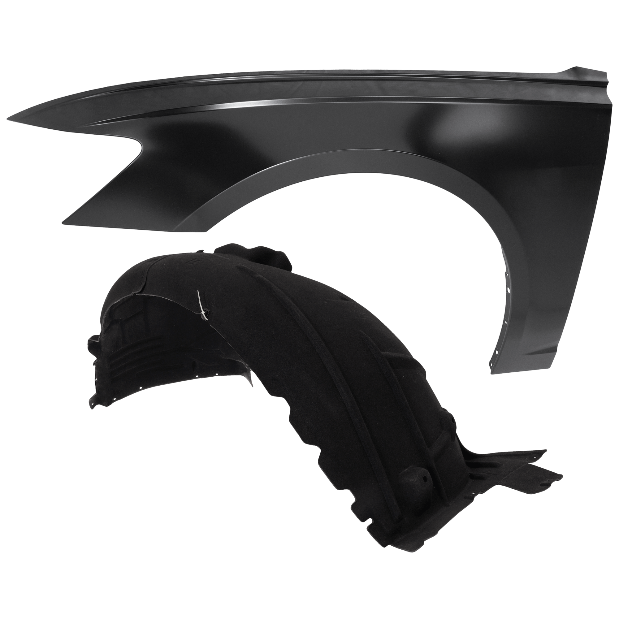 AM A6 QUATTRO 19-23 FRONT FENDER LH Primed Aluminum 2 pc kit with 1 Fender and 1 Fender Liner CAPA SKU KIT 050926 AE1780 Partslink AU1240143C AU1248150C OEM 4K0821105B 4K0821171M