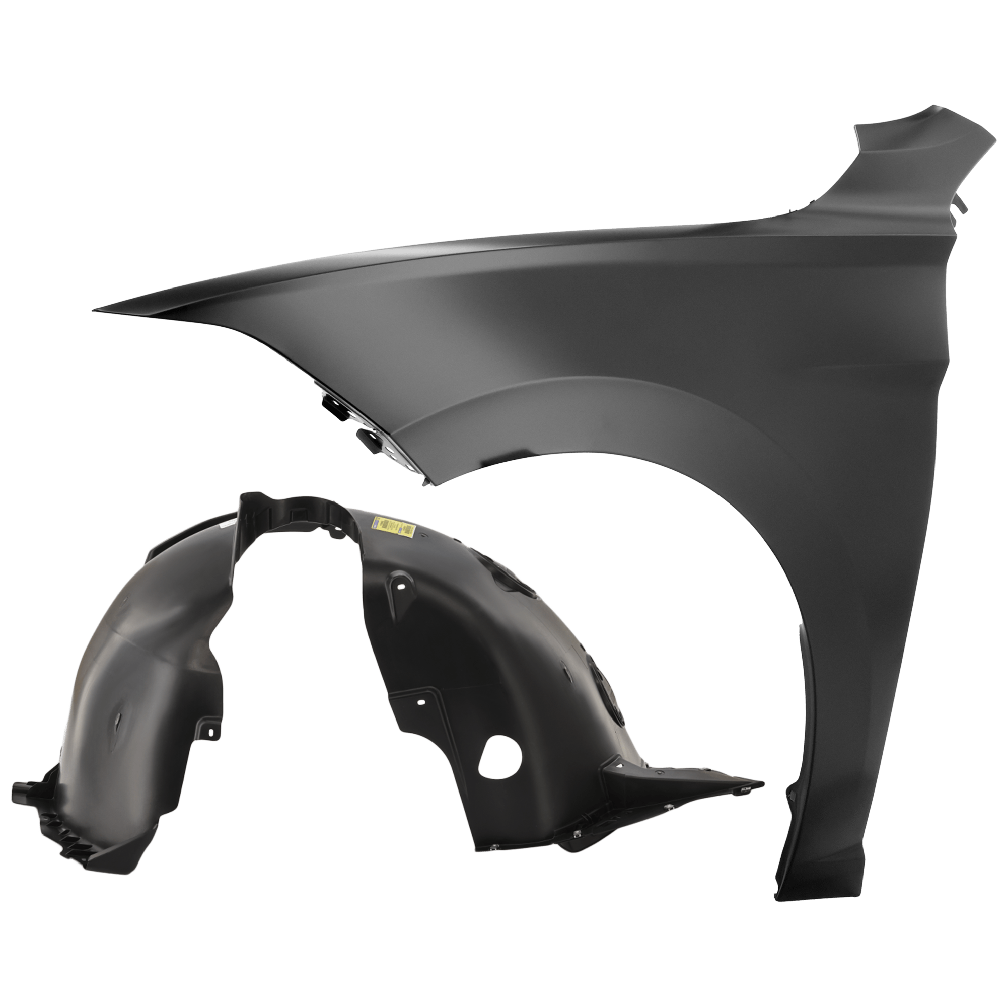 AM JETTA 19-21 FRONT FENDER LH Primed Steel 2 pc kit with 1 Fender and 1 Fender Liner CAPA SKU KIT 050926 AE1785 Partslink VW1240153C VW1248141C OEM 17A821105A 17A805911B