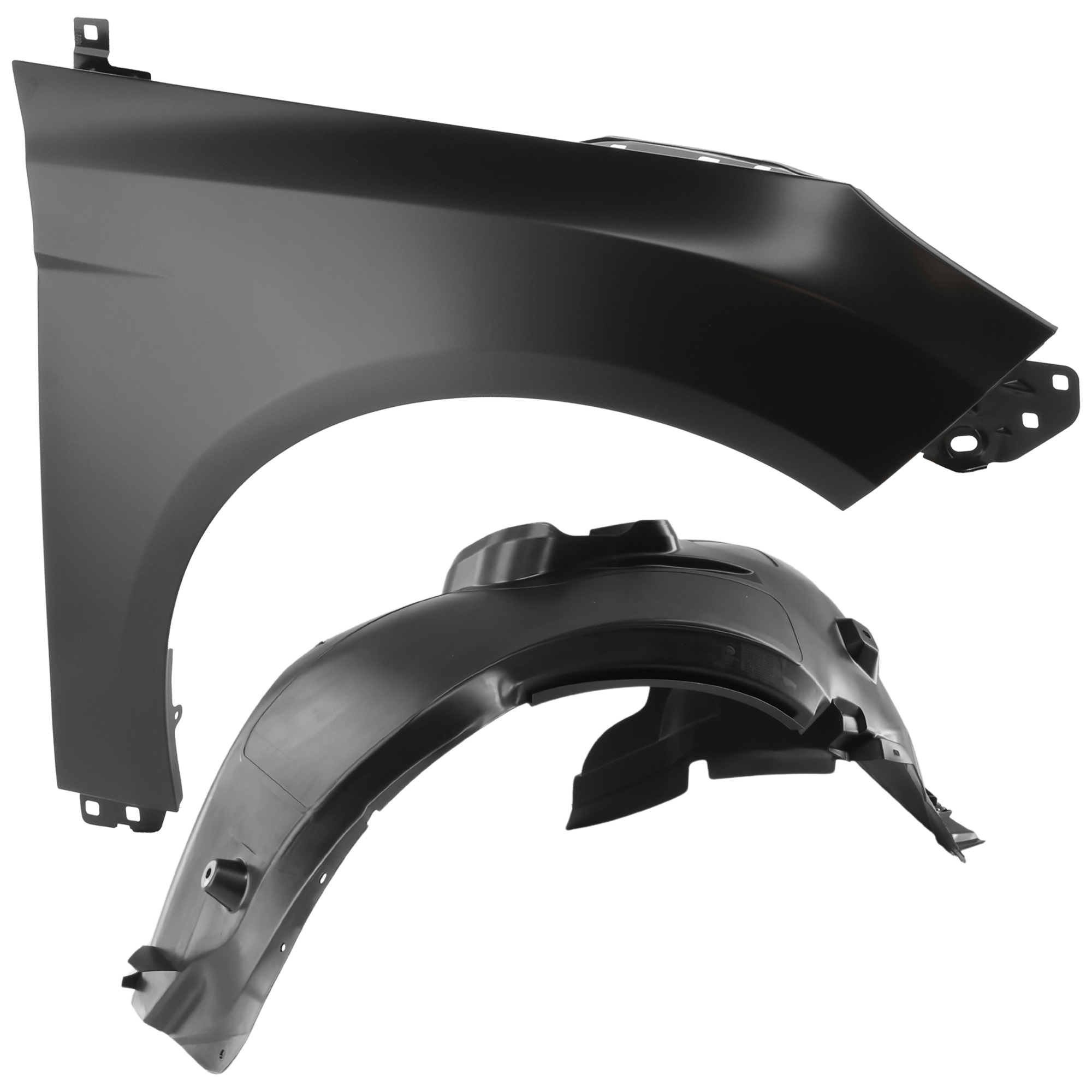 AM FOCUS 12-18 FRONT FENDER RH Primed RS Model To 3-20-17 w o Signal Light Hole 2 pc kit with 1 Fender and 1 Fender Liner CAPA SKU KIT 050926 AE1786 Partslink FO1241287C FO1249160C OEM BM5Z16005B AM5Z16102A