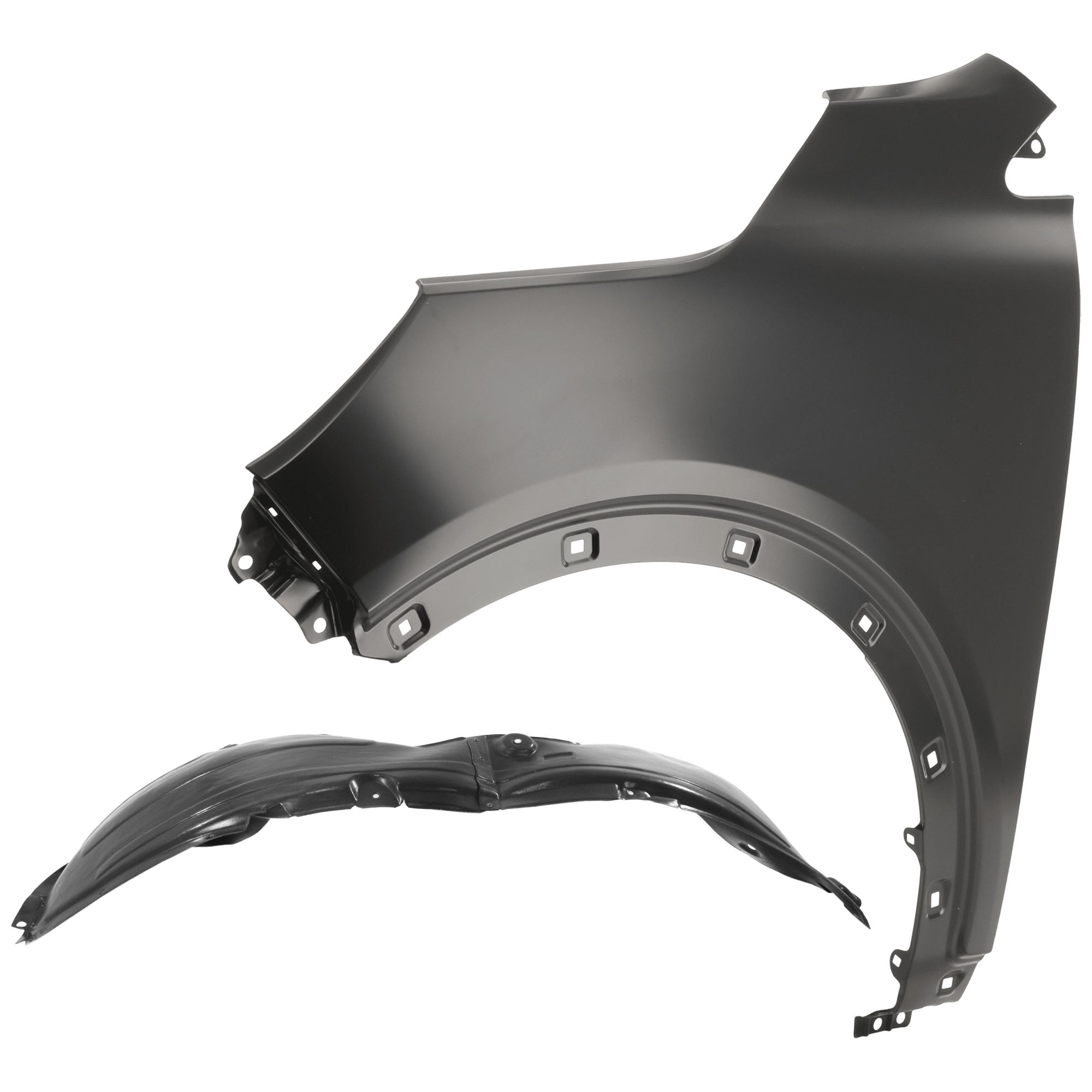 AM SORENTO 16-18 FRONT FENDER LH Primed Steel 2 pc kit with 1 Fender and 1 Fender Liner CAPA SKU KIT 050926 AE1788 Partslink KI1240146C KI1248142C OEM 66311C6000-86810C6000