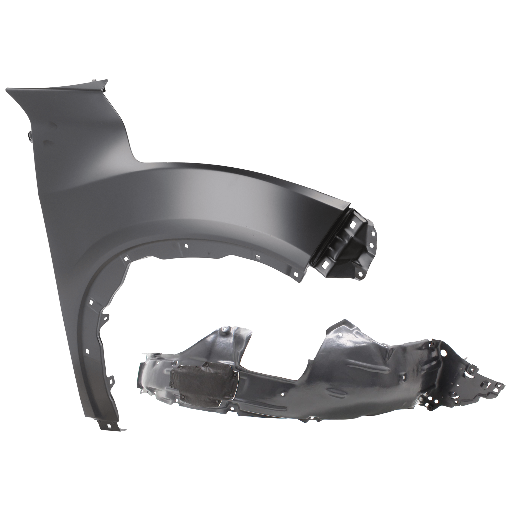 AM HR V 16-18 FRONT FENDER RH Primed Steel w o Light Hole 2 pc kit with 1 Fender and 1 Fender Liner CAPA SKU KIT 050926 AE1801 Partslink HO1241190C HO1249171C OEM 60211T7WA90ZZ 74100T7WA10