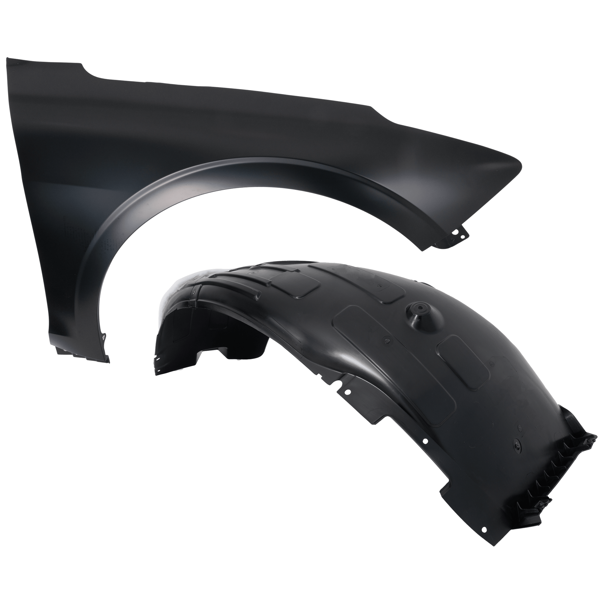 AM K5-21-24 FRONT FENDER RH Black Steel 2 pc kit with 1 Fender and 1 Fender Liner CAPA SKU KIT 050926 AE1809 Partslink KI1241157C KI1249166C OEM 66320L2000-66320L6000-86812L30