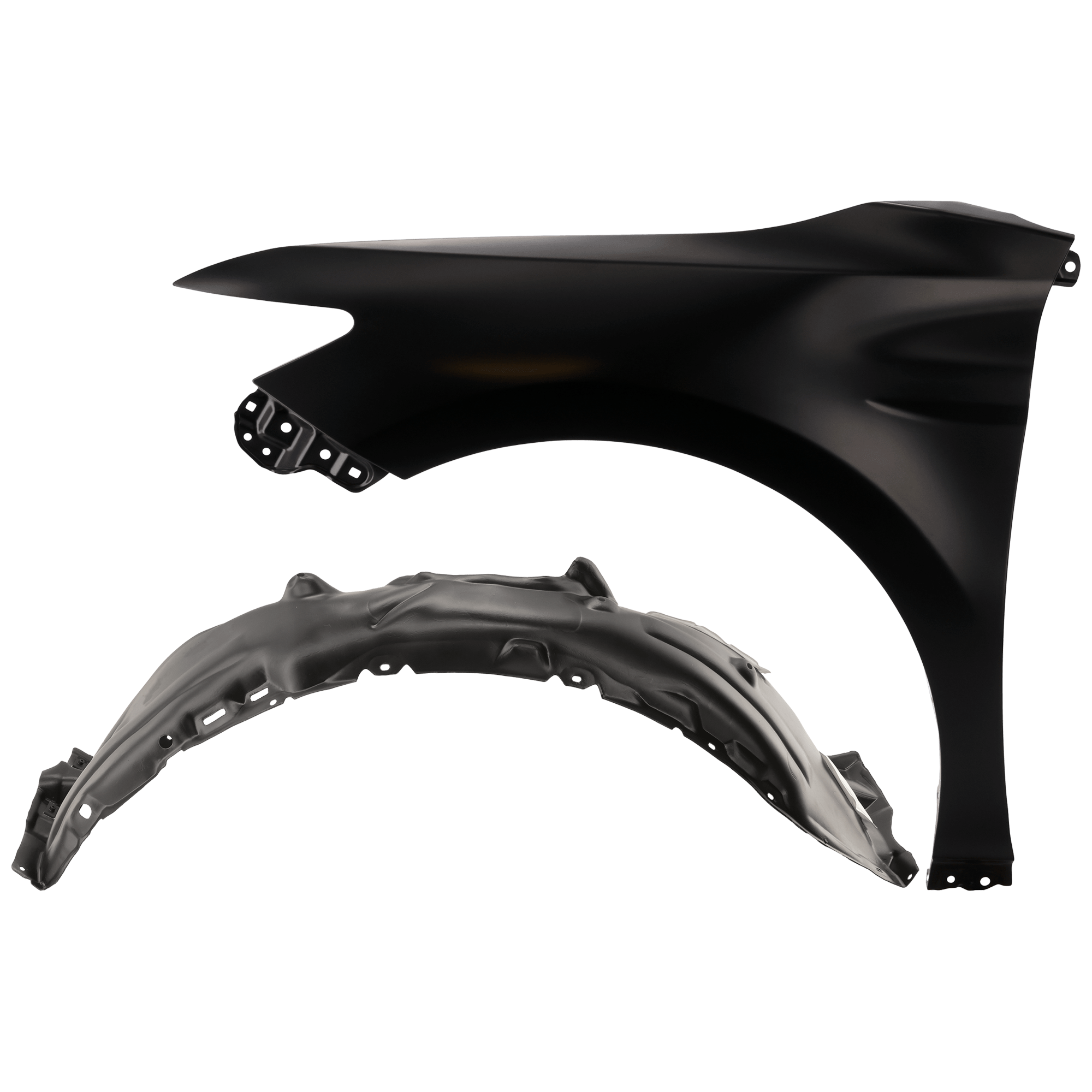 AM CAMRY 18-22 FRONT FENDER LH Primed Steel 2 pc kit with 1 Fender and 1 Fender Liner CAPA SKU KIT 050926 AE1814 Partslink TO1240266C TO1248219C TO1248227C OEM 5380206180-5380606221-53806330