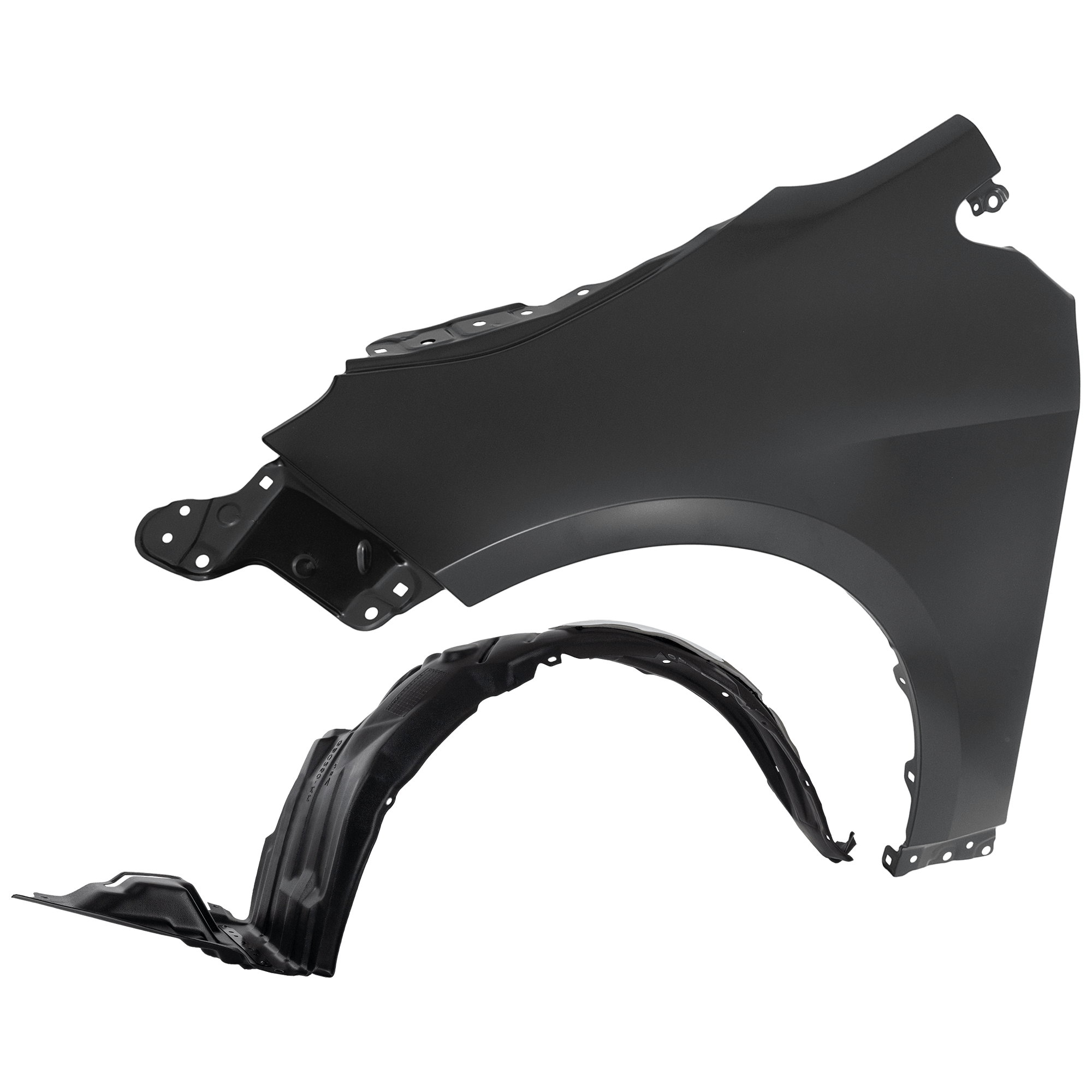 AM COROLLA 19-19 FRONT FENDER LH Primed Hatchback 2 pc kit with 1 Fender and 1 Fender Liner CAPA SKU KIT 050926 AE1815 Partslink TO1240271C TO1248210C OEM 5380202260-5387602660