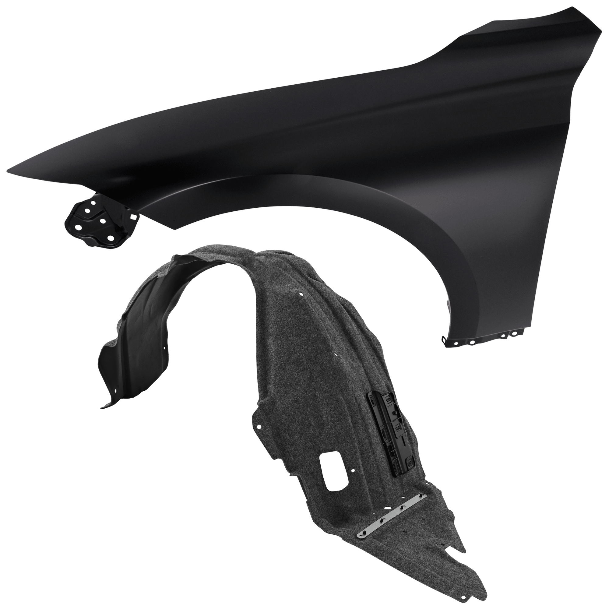 AM IS300-21-23 IS350-21-23 FRONT FENDER LH Assembly Primed Steel 2 pc kit with 1 Fender and 1 Fender Liner CAPA SKU KIT 050926 AE1829 Partslink LX1240143C LX1248148C OEM 5380253210-5380253240-53806531