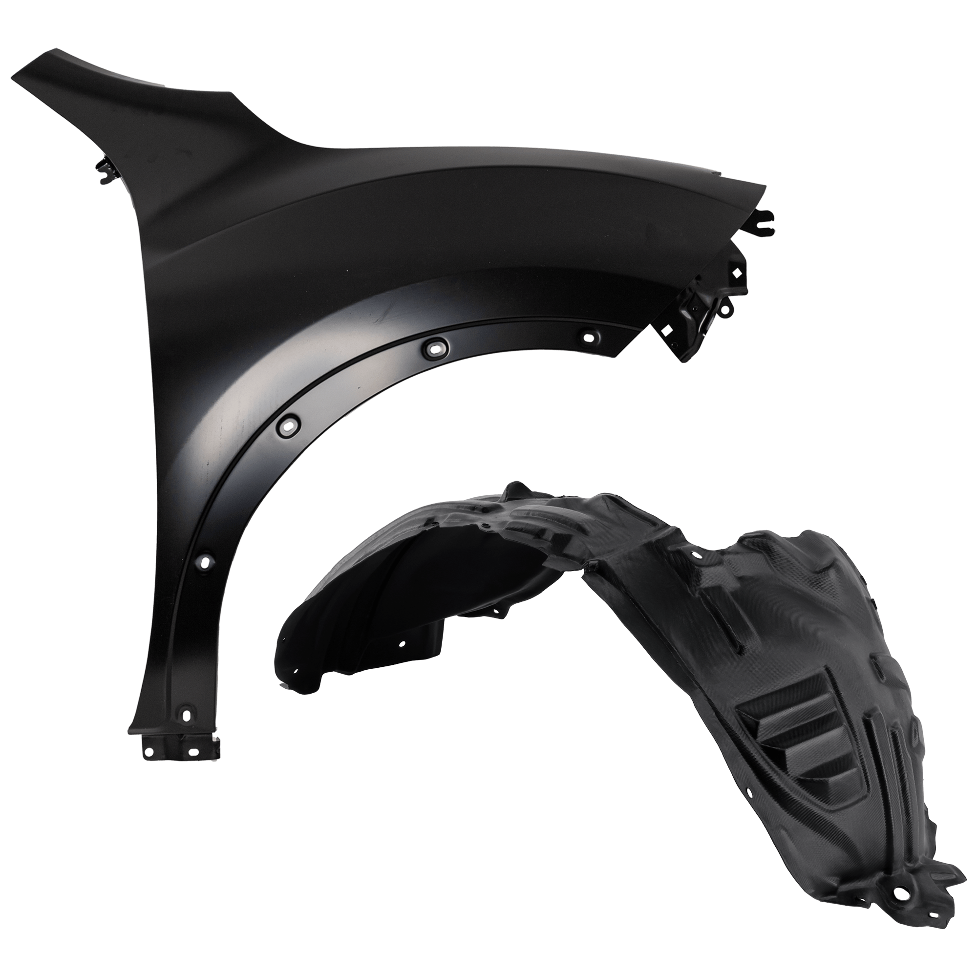 AM JUKE 15-16 FRONT FENDER RH Primed Steel 2 pc kit with 1 Fender and 1 Fender Liner CAPA SKU KIT 050926 AE1837 Partslink NI1241214C NI1249124C NI1249145C OEM F31003YMMA 638421KA0A 638403YW
