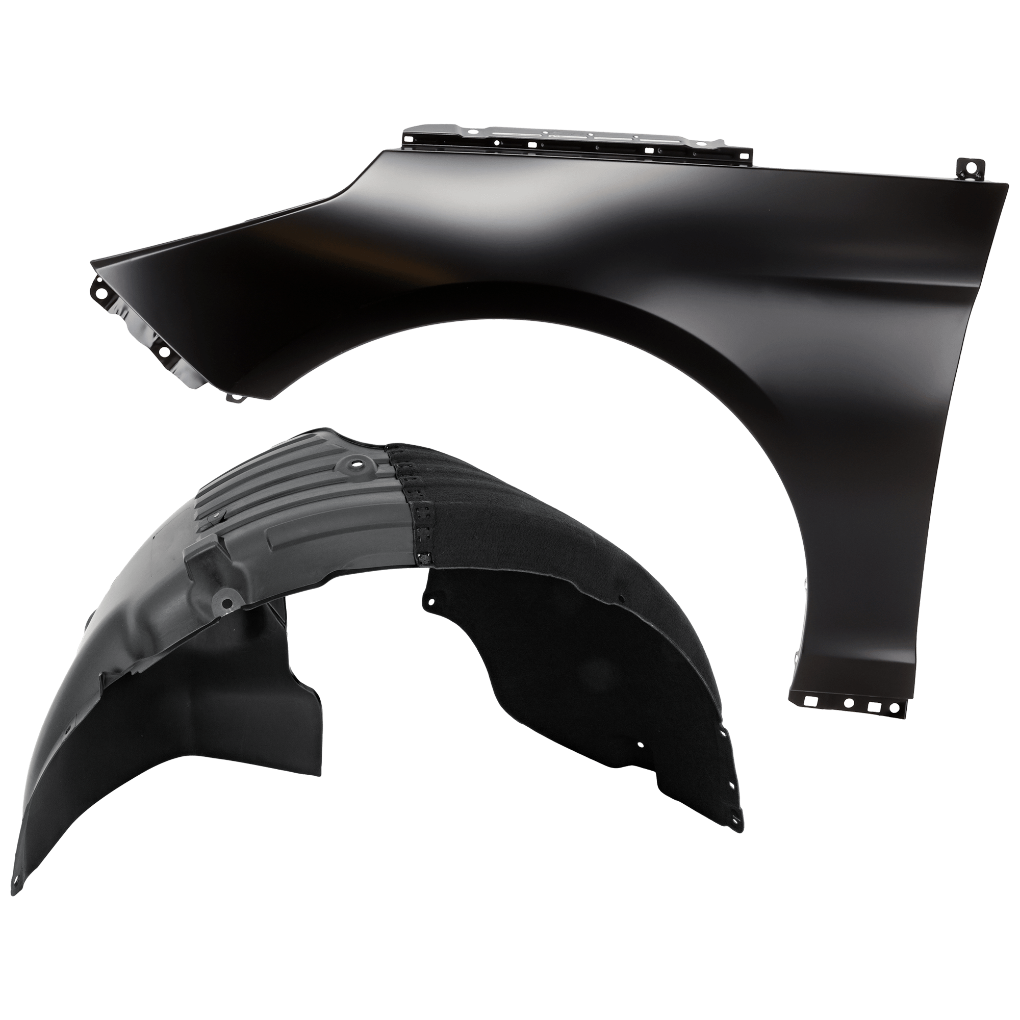 AM SONATA 15-17 FRONT FENDER LH Primed Exc. Hybrid Model Steel 2 pc kit with 1 Fender and 1 Fender Liner CAPA SKU KIT 050926 AE1840 Partslink HY1240161C HY1248154C OEM 66311C1000-86811C2000