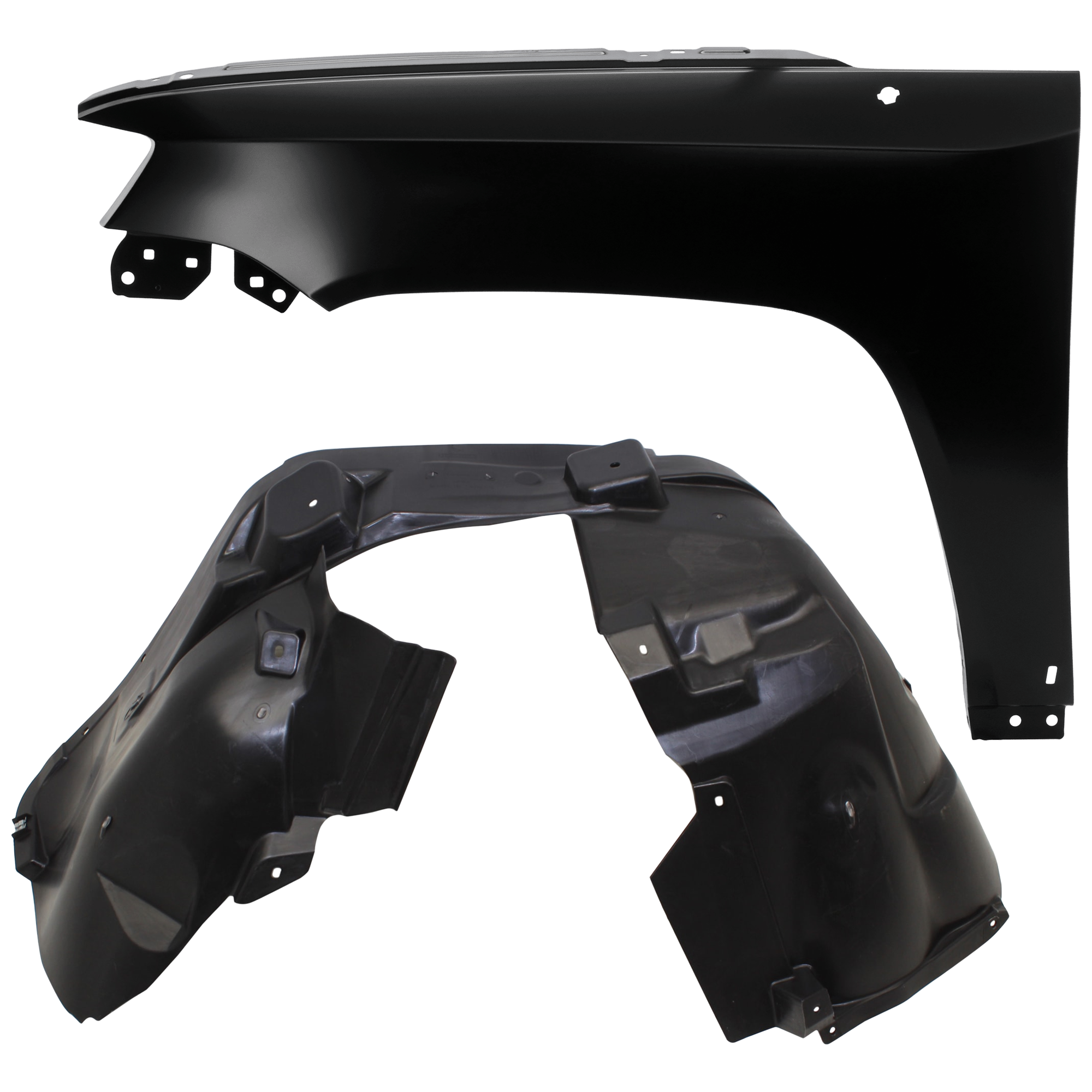 AM COMPASS 17-17 FRONT FENDER LH Primed MK Steel 2 pc kit with 1 Fender and 1 Fender Liner CAPA SKU KIT 050926 AE1843 Partslink CH1240276C CH1248189C OEM 68085303AB 68448353AA 68505035