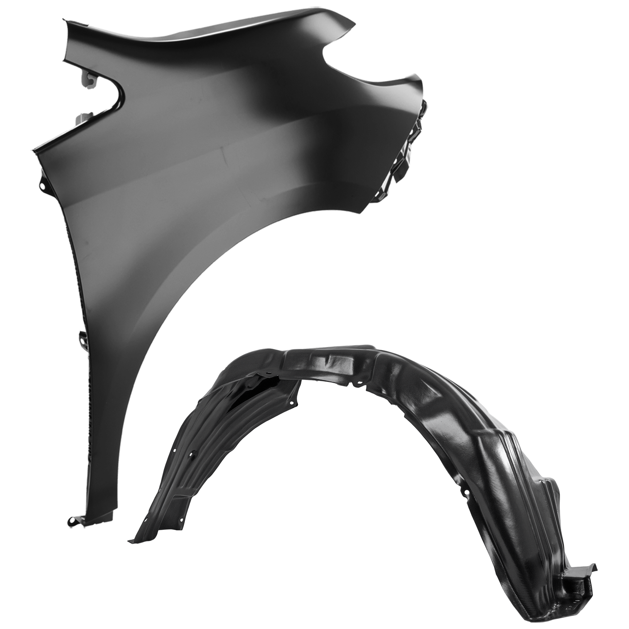 AM SIENNA 11-17 FRONT FENDER RH Primed w o Antenna Hole 2 pc kit with 1 Fender and 1 Fender Liner CAPA SKU KIT 050926 AE1844 Partslink TO1241234C TO1241272C TO1249163C TO1249203C OEM 5381108040-5381108060-53805080